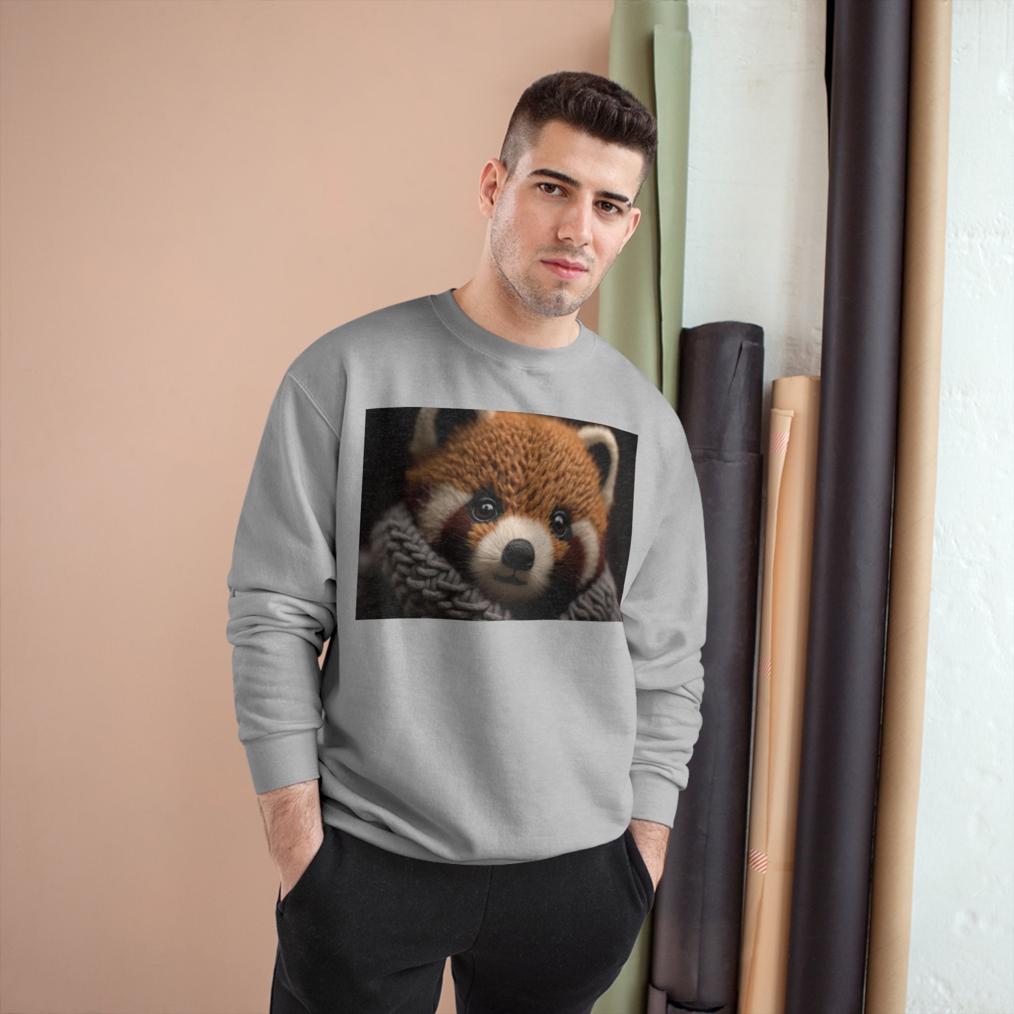 Champion Sweatshirt - Knit Animals, Red Panda Cub