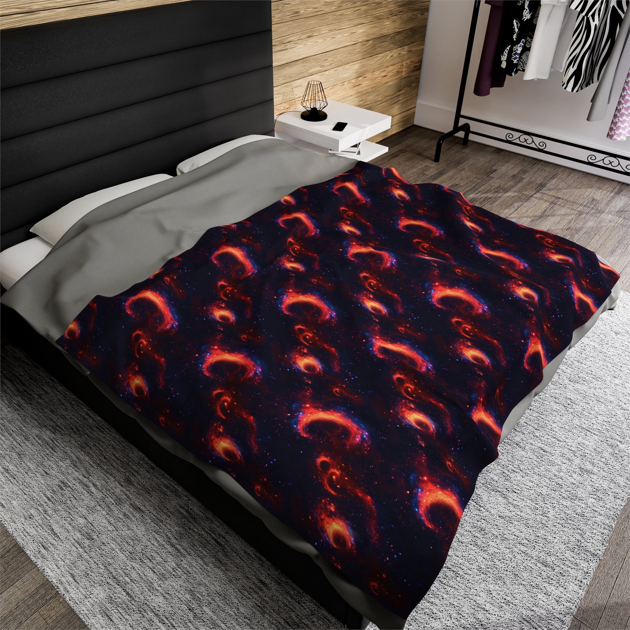Velveteen Plush Blanket (AOP) - Fantasy Galaxies 10