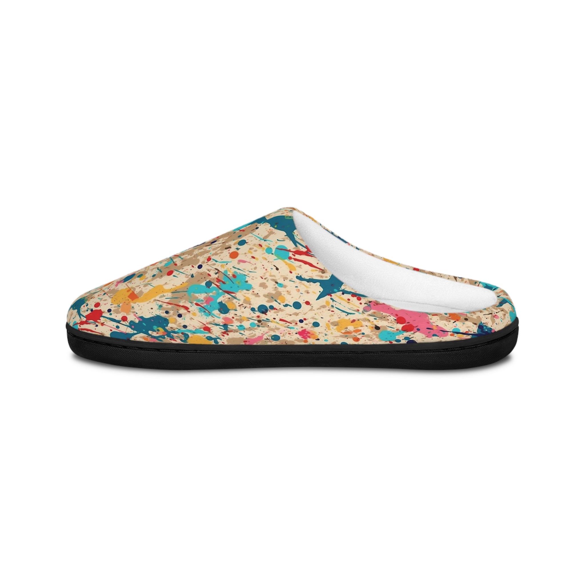 Men's Indoor Slippers (AOP) - Seamless Color Splatter Design 05