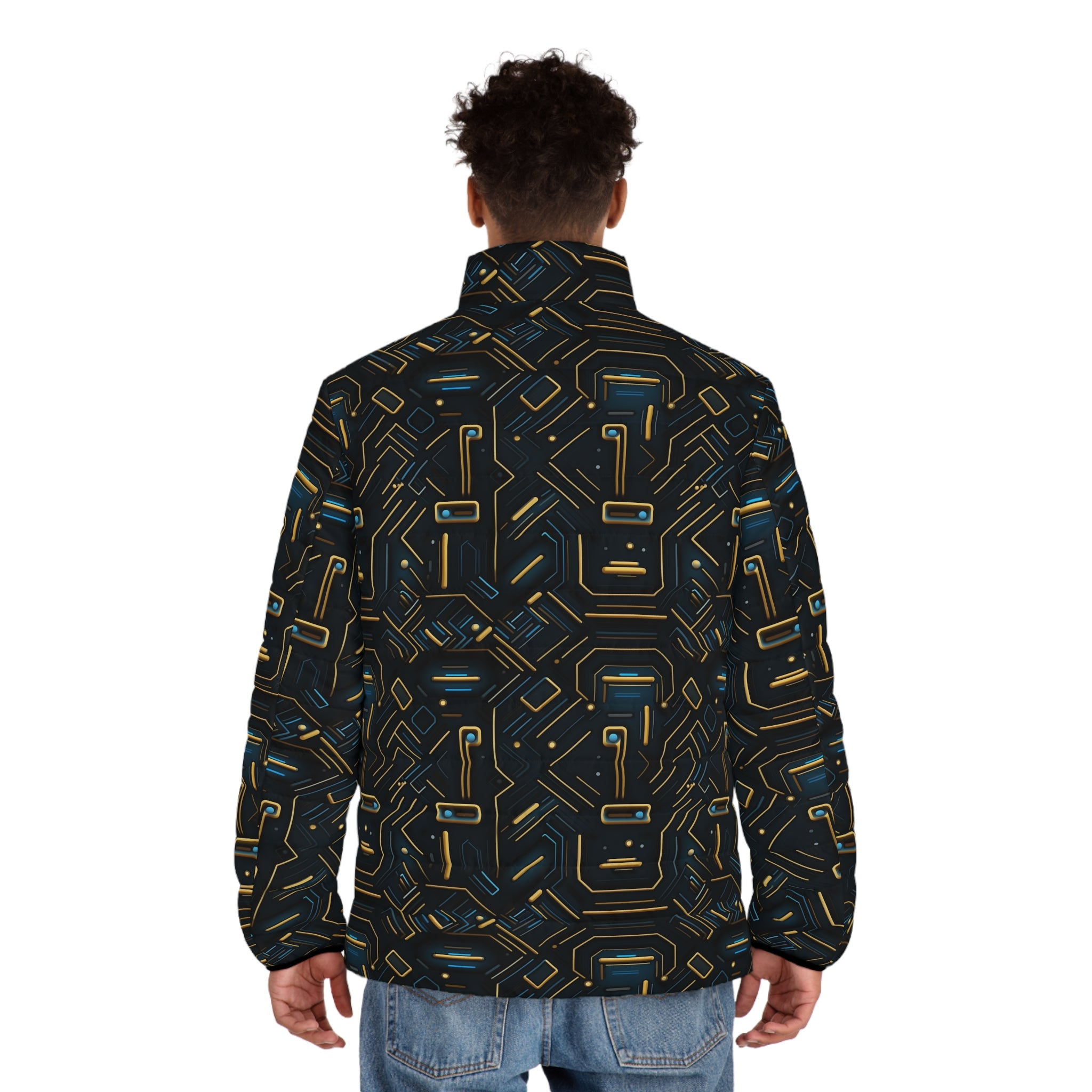 Men's Puffer Jacket (AOP) - Abstract Designs 08