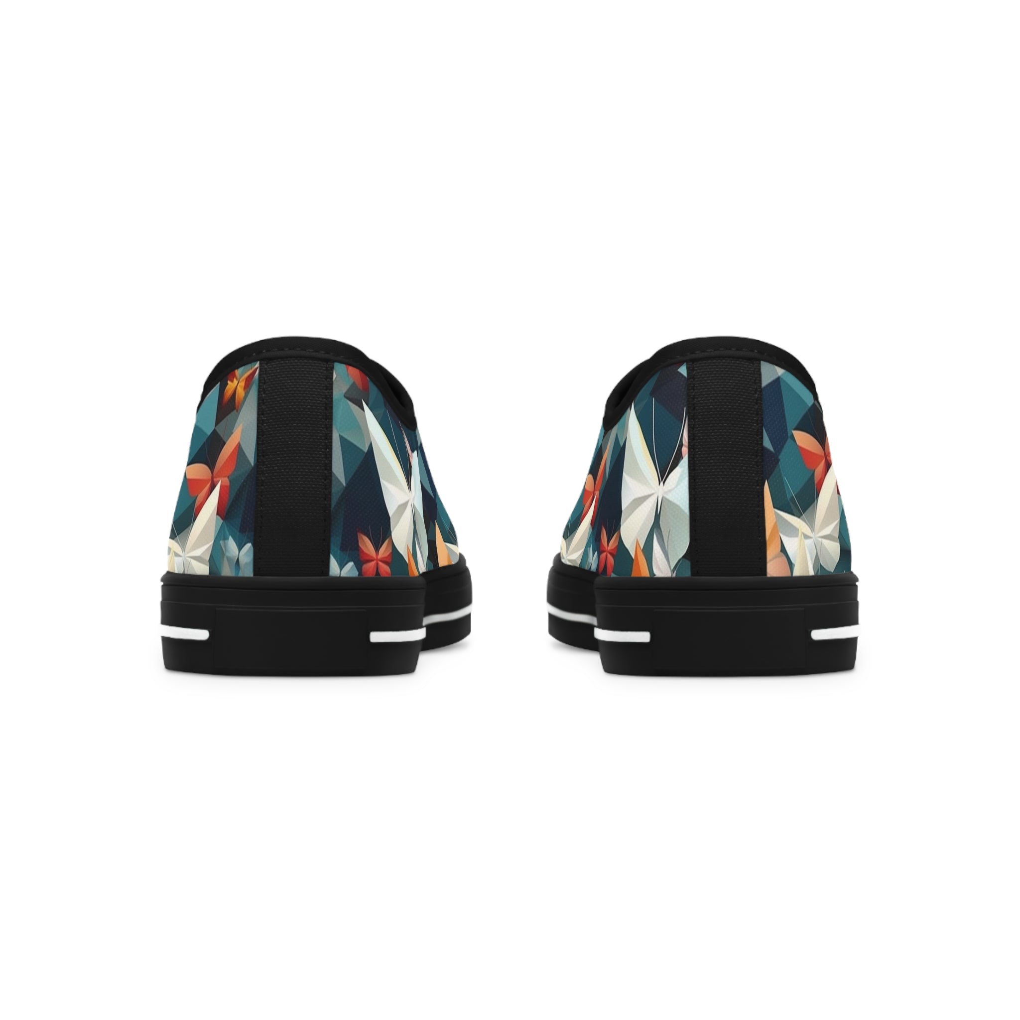Women's Low Top Sneakers (AOP) - Seamless Butterfly Designs 09