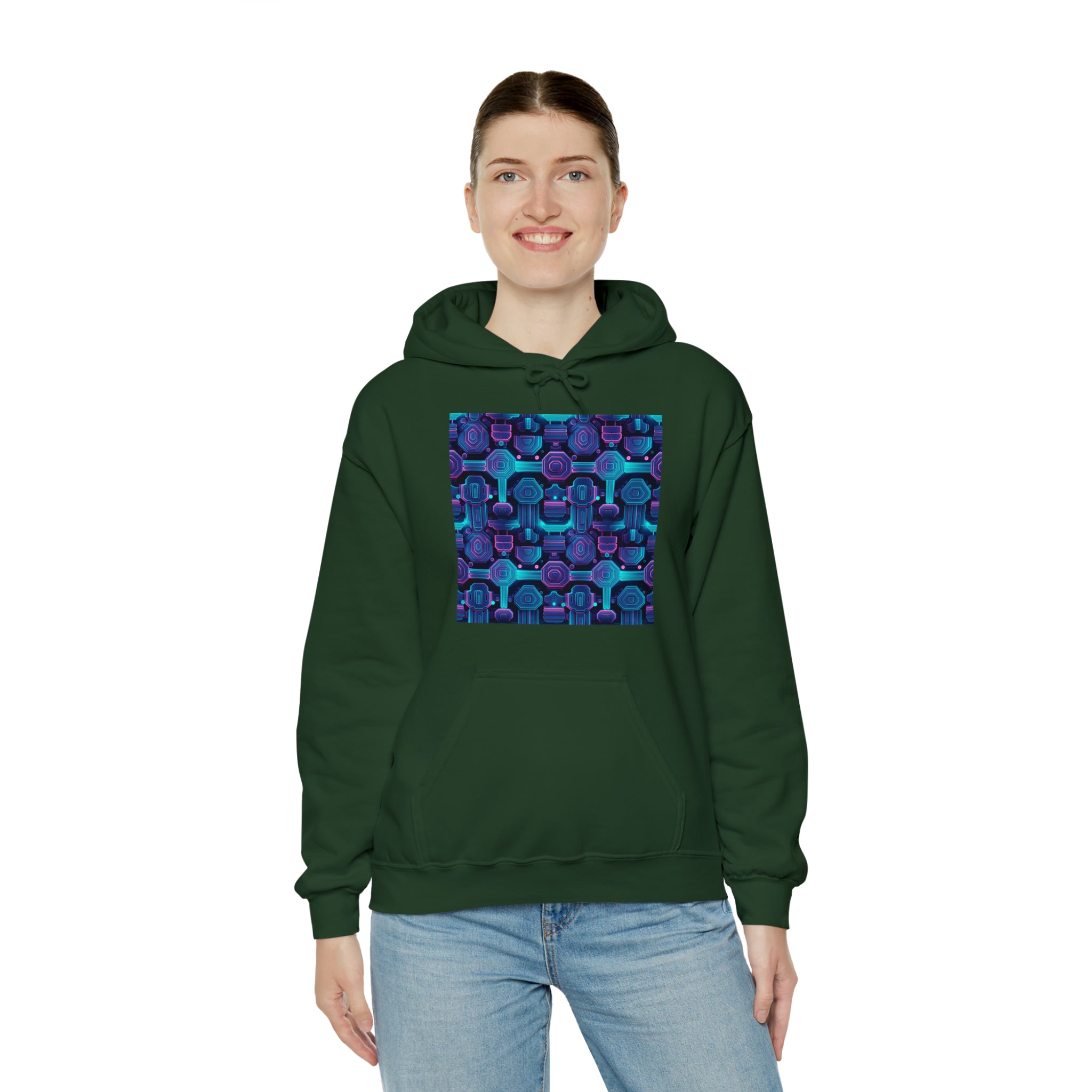 Unisex Heavy Blend™ Hooded Sweatshirt - Abstract Neon Designs 02