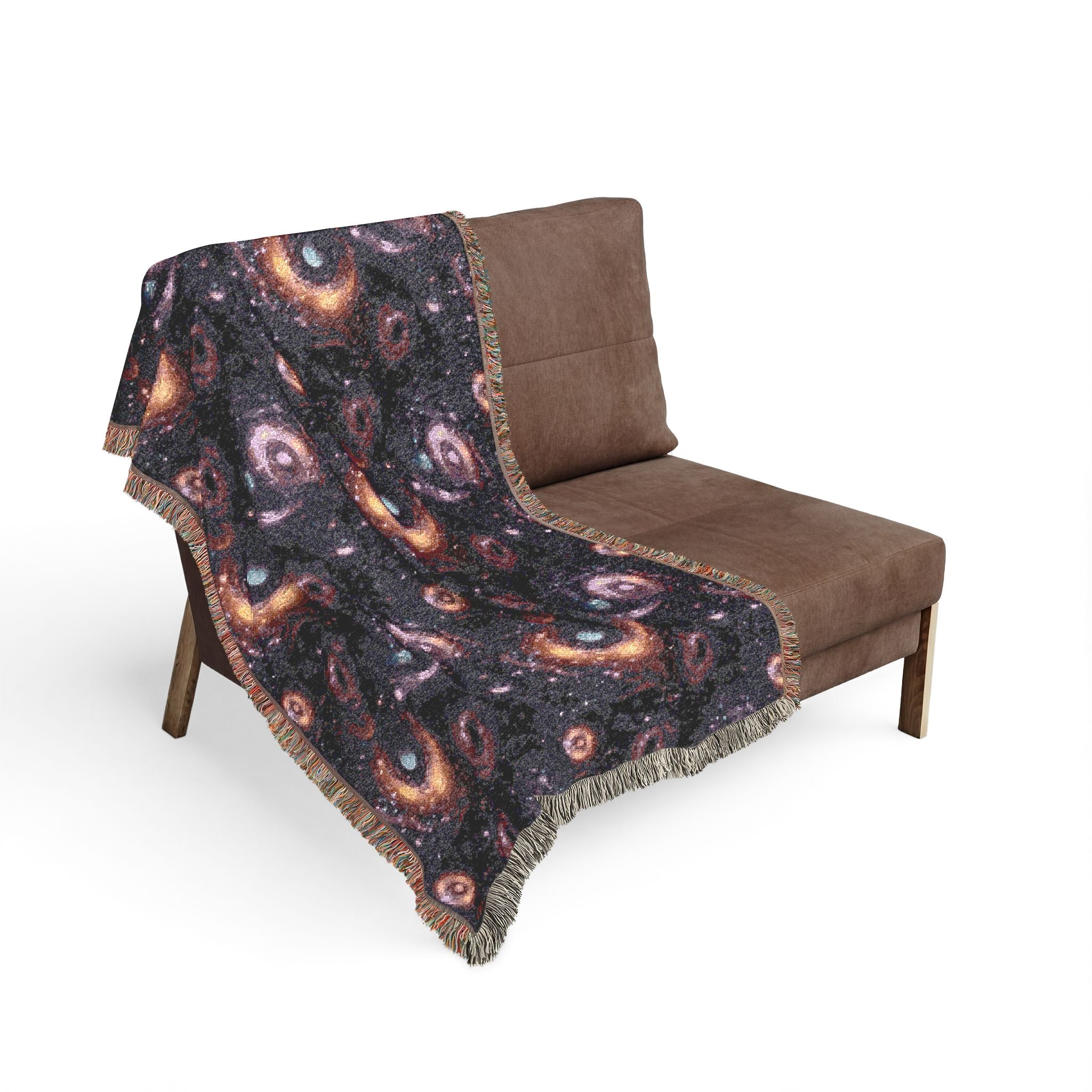 Woven Throw Blanket — Reversible Cozy Check Pattern for Living Room & Cabin - Design 06