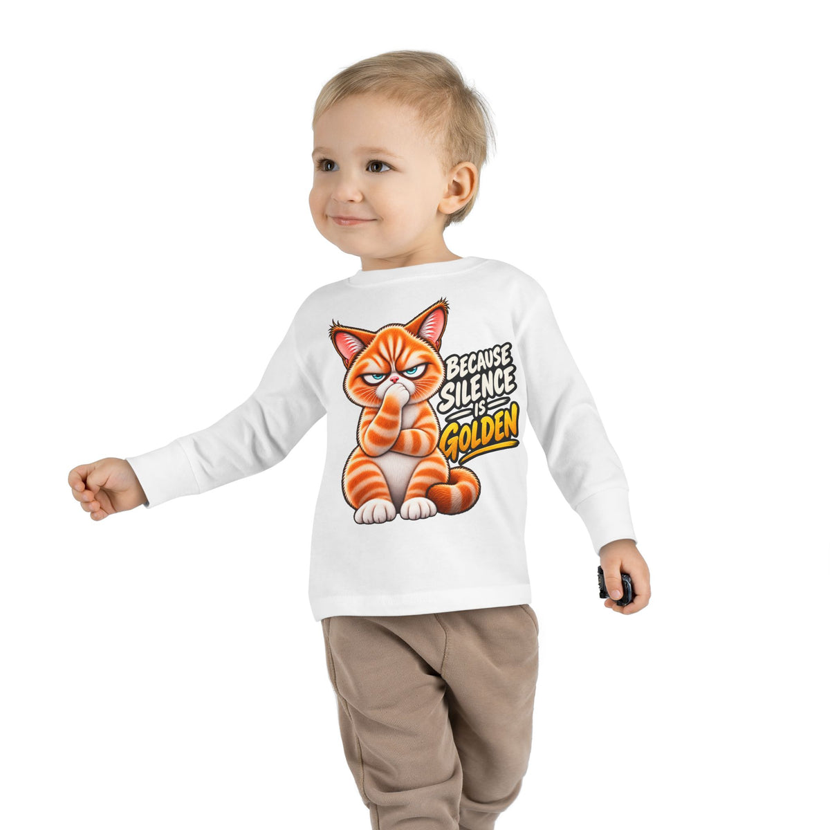 Silence is Golden - Mildly Feral - Toddler Long Sleeve Tee