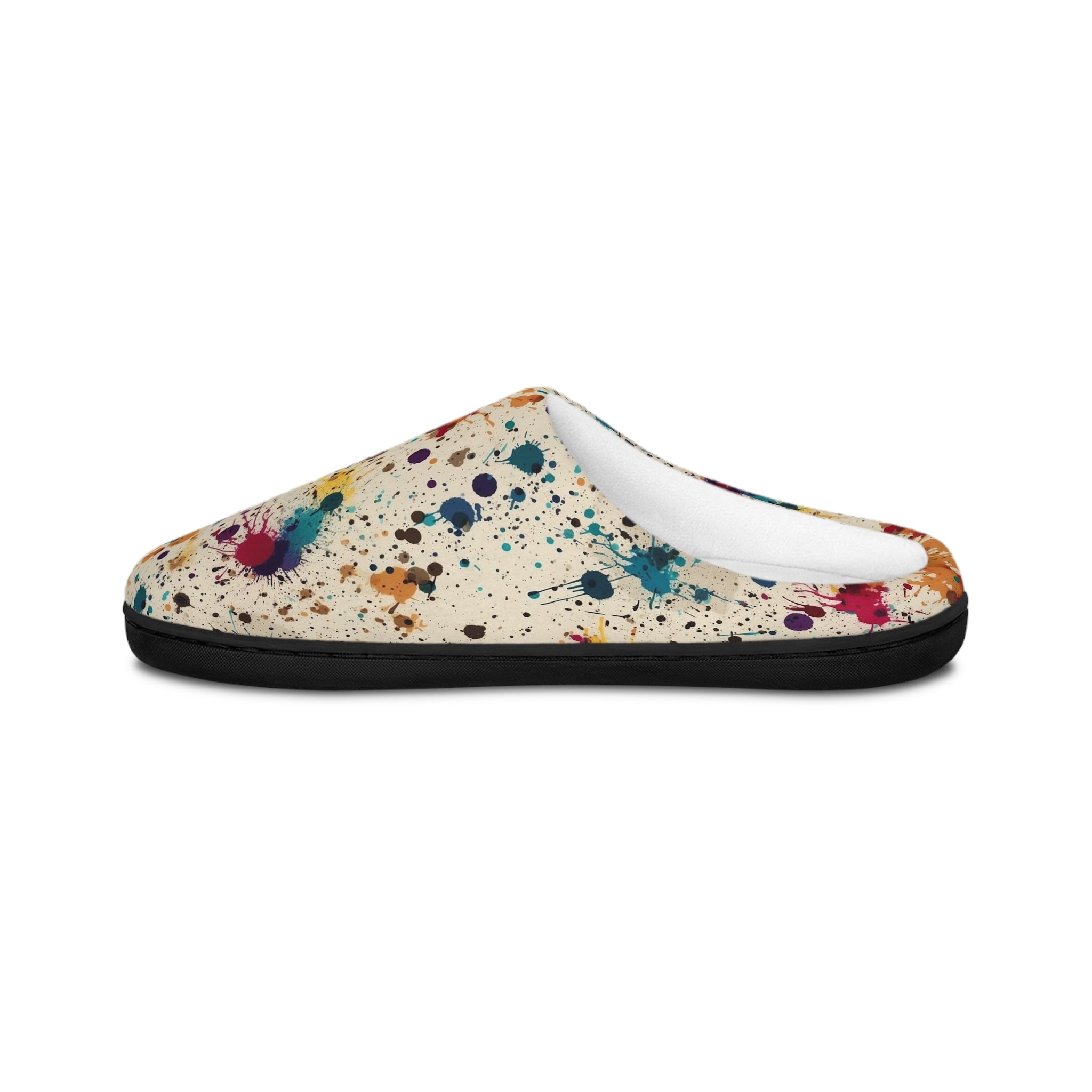 Men's Indoor Slippers (AOP) - Seamless Color Splatter Design 06