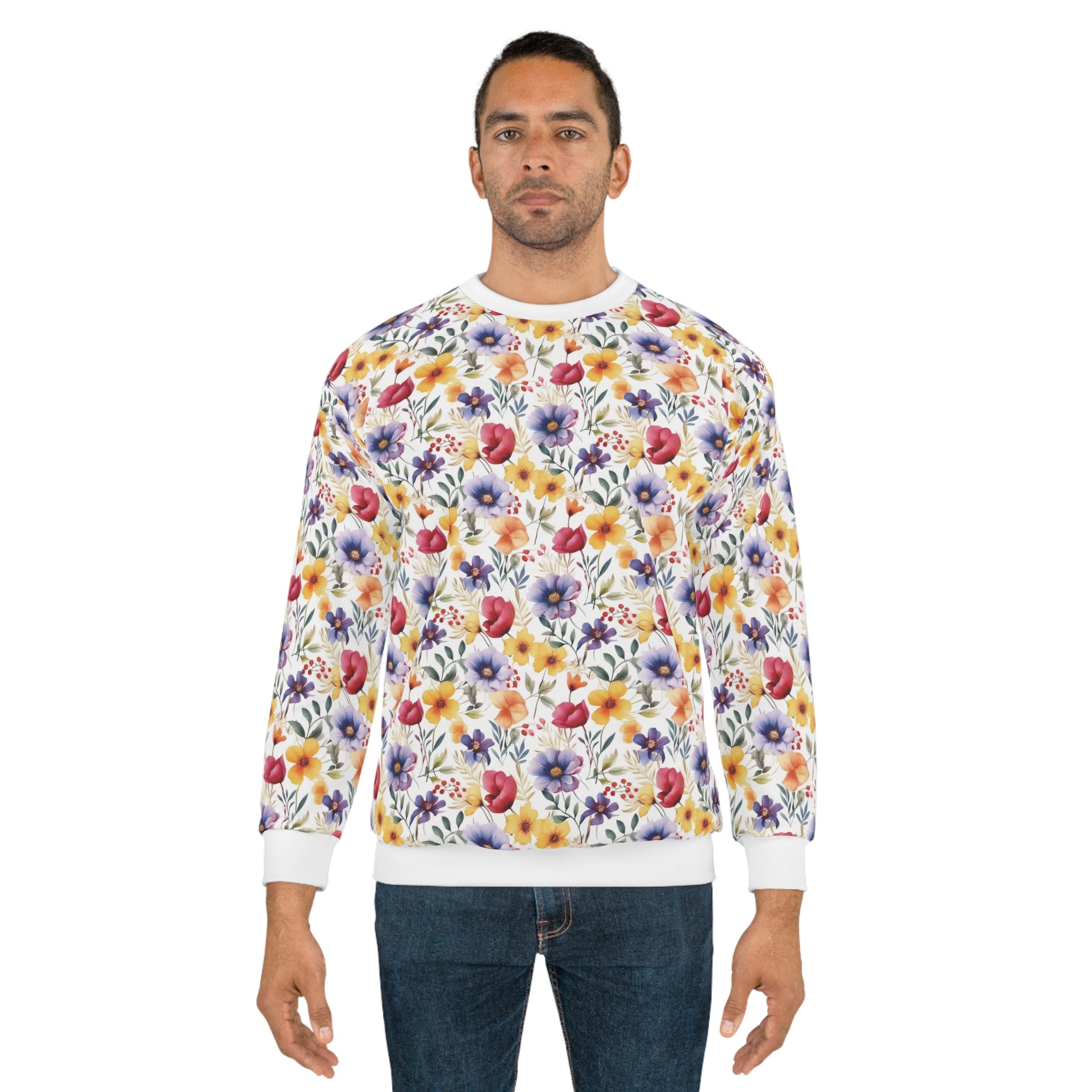 Unisex Sweatshirt (AOP) - Seamless Watercolor Designs 05