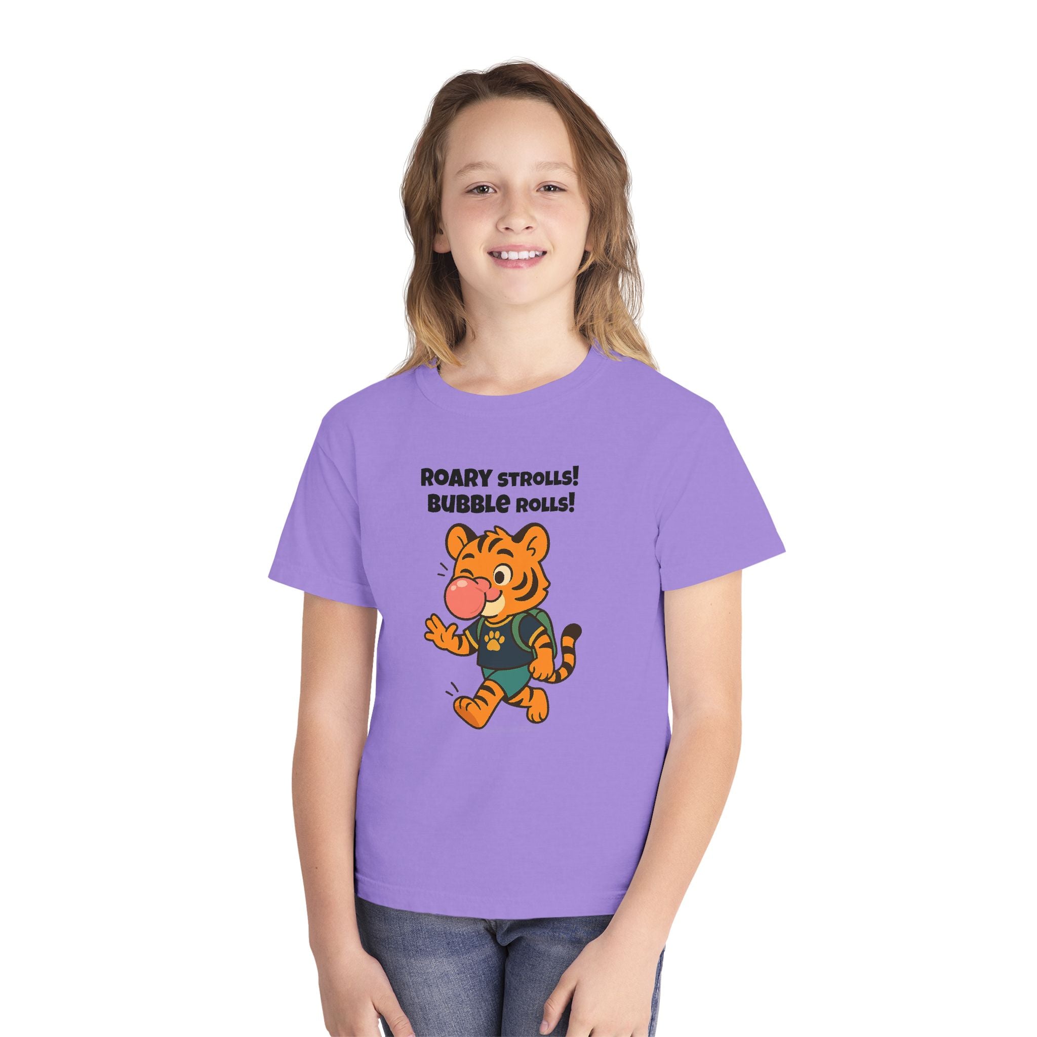 Youth Midweight Cotton Tee - Roary's Bubblegum Time