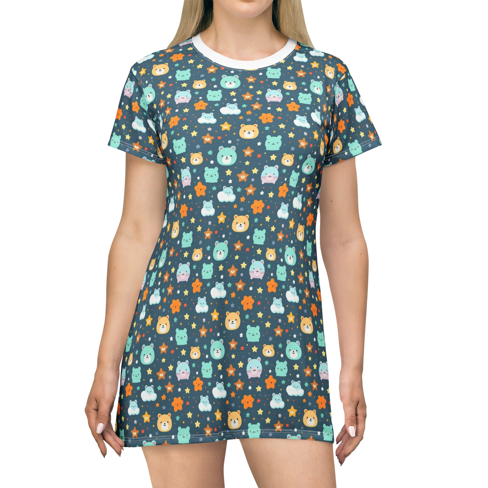 T-Shirt Dress (AOP) - Adorable Seamless Design 02