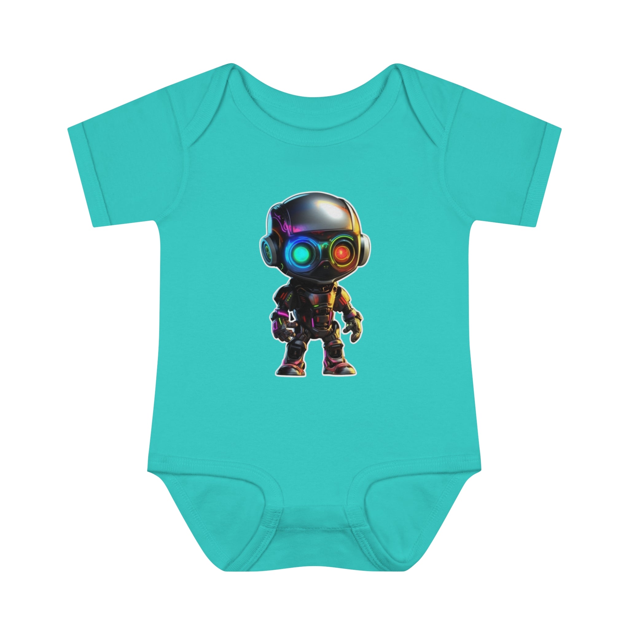 Infant Baby Rib Bodysuit - Byte, Robot Pop Art 06