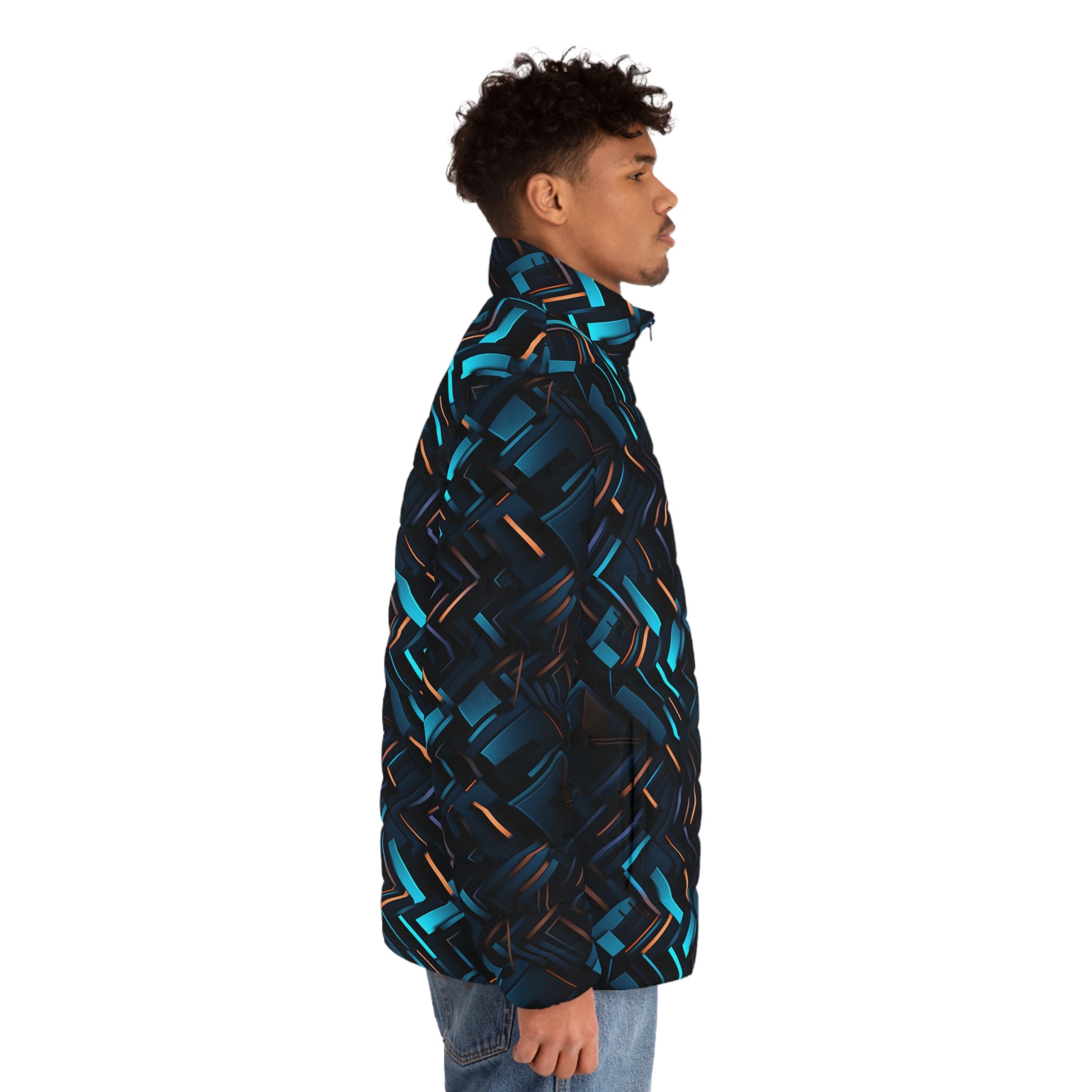 Men's Puffer Jacket (AOP) - Abstract Designs 12