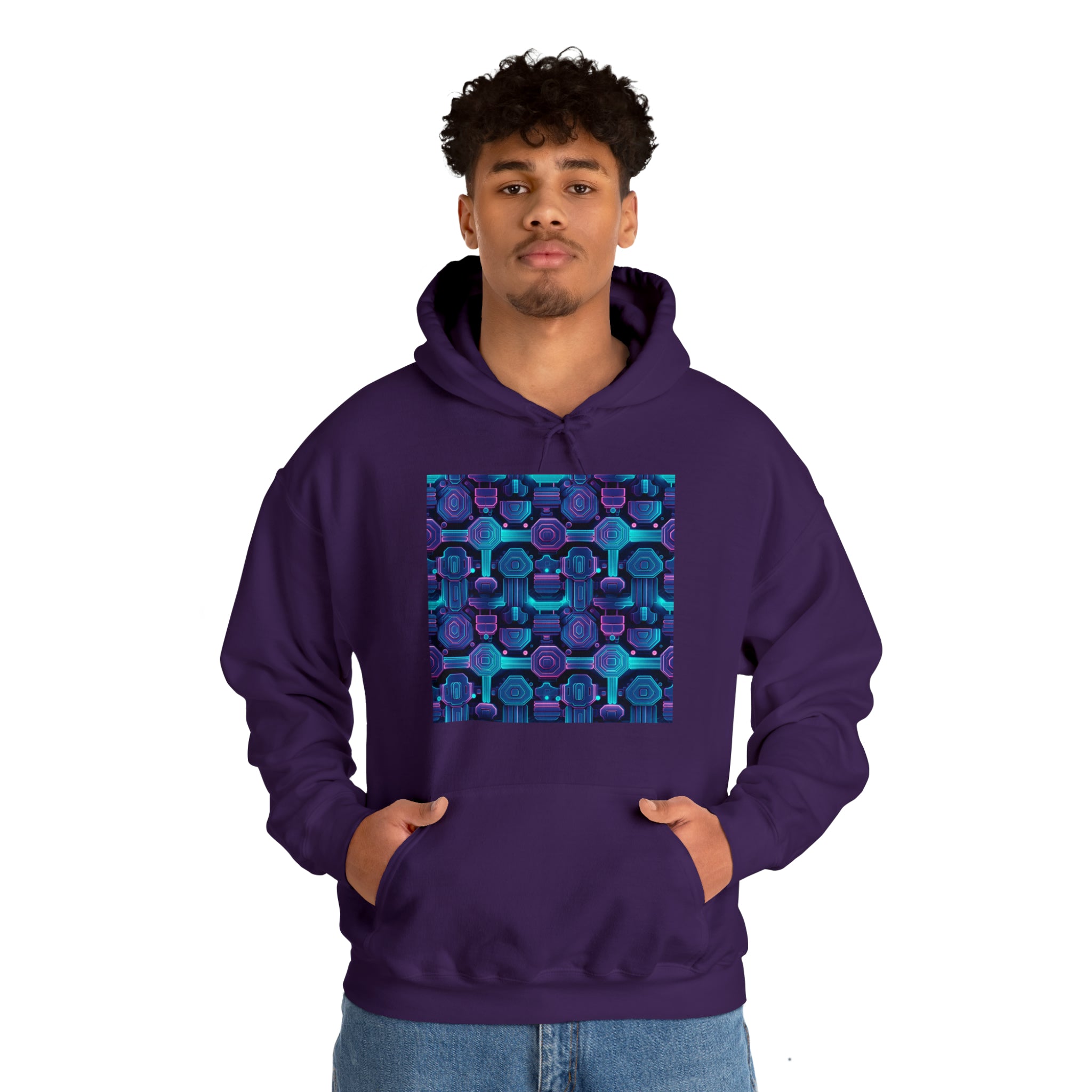 Unisex Heavy Blend™ Hooded Sweatshirt - Abstract Neon Designs 02