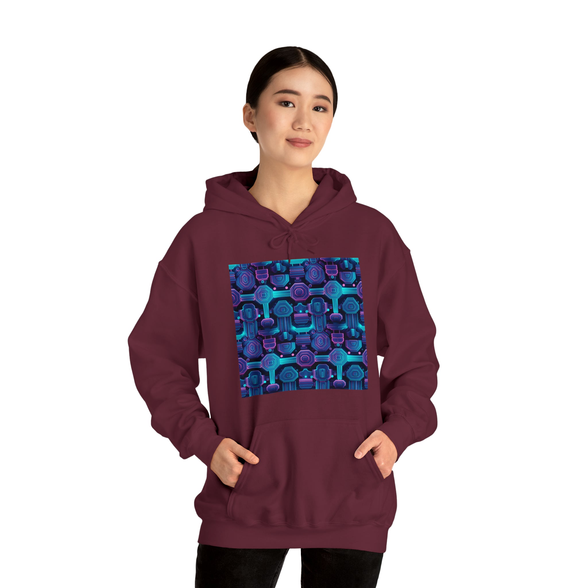 Unisex Heavy Blend™ Hooded Sweatshirt - Abstract Neon Designs 02