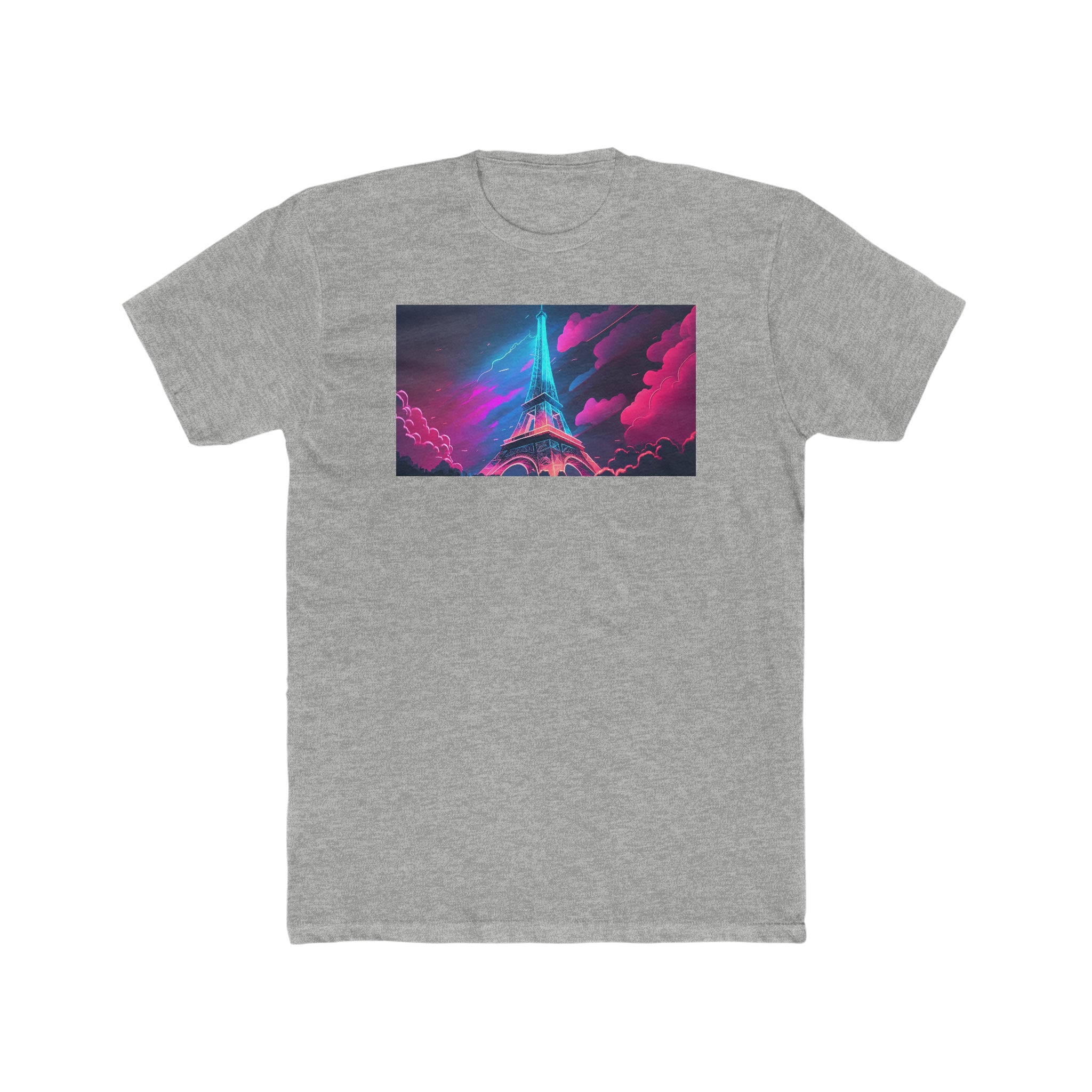 Men's Cotton Crew Tee - Fantasy Art - Eiffel Tower