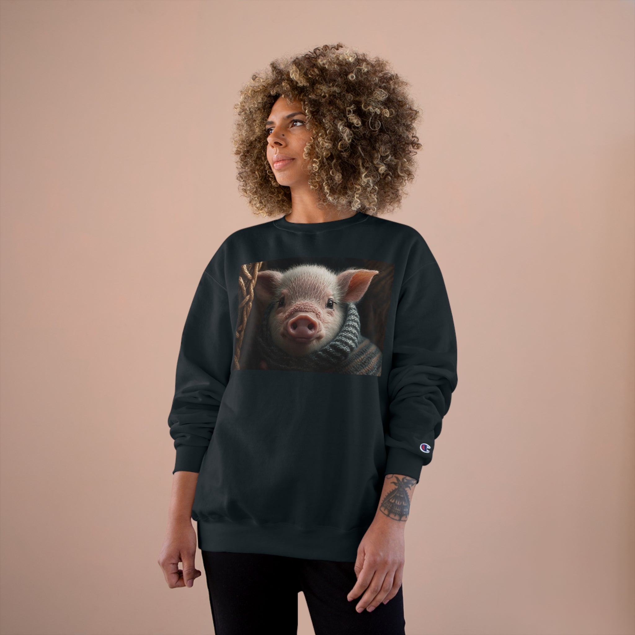 Champion Sweatshirt - Knit Animals, Piglet