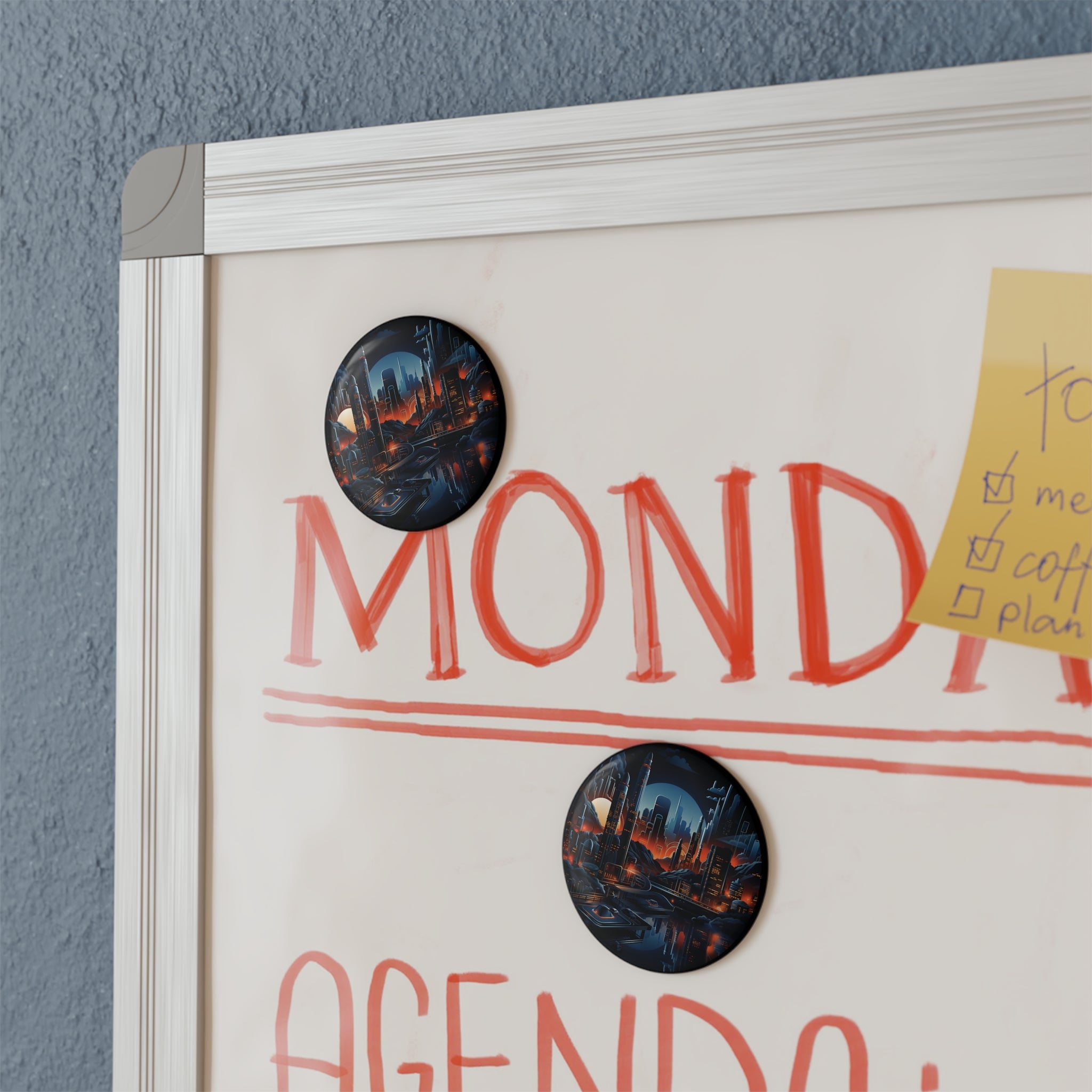 Button Magnet, Round (1 & 10 pcs) - Isometric City Designs 34