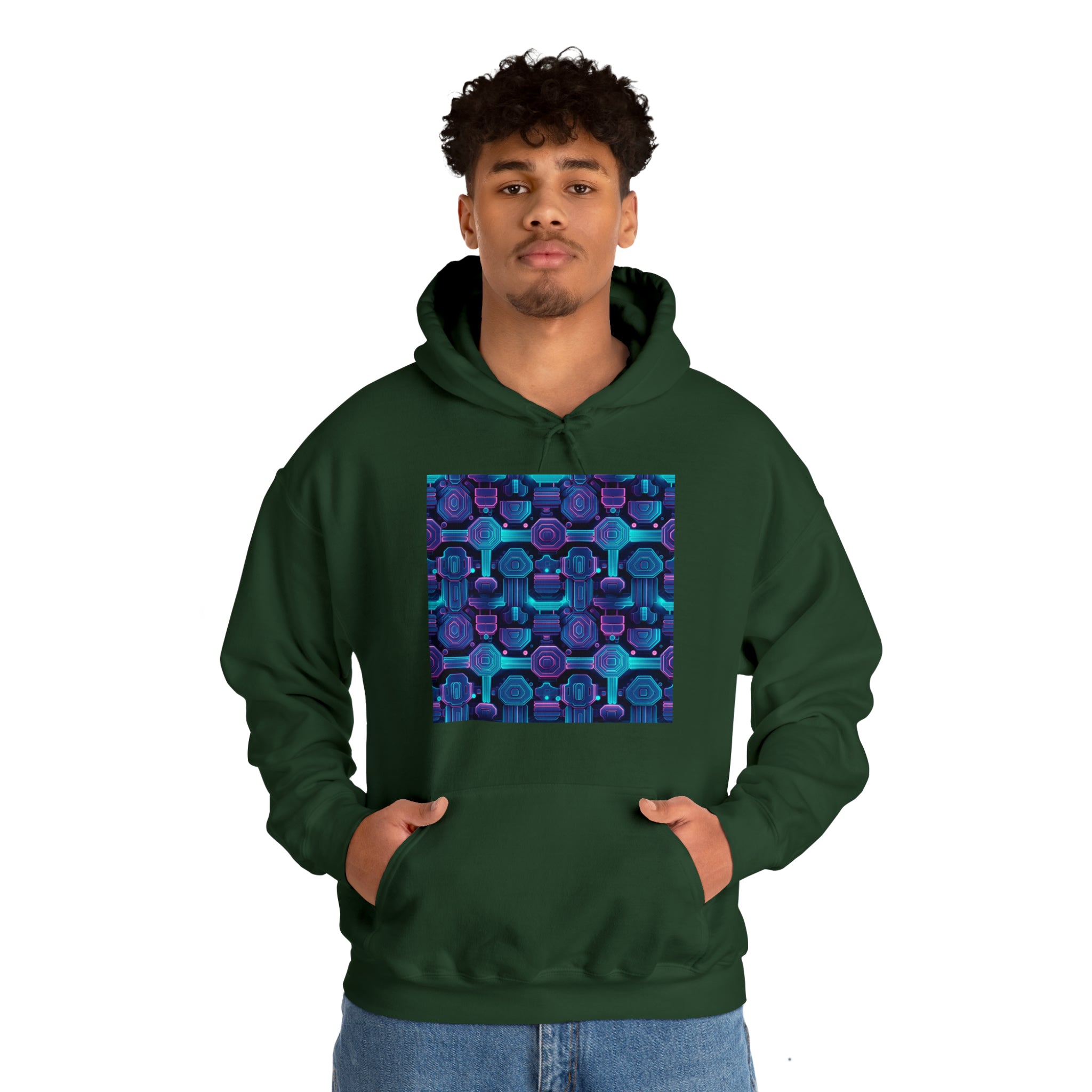 Unisex Heavy Blend™ Hooded Sweatshirt - Abstract Neon Designs 02