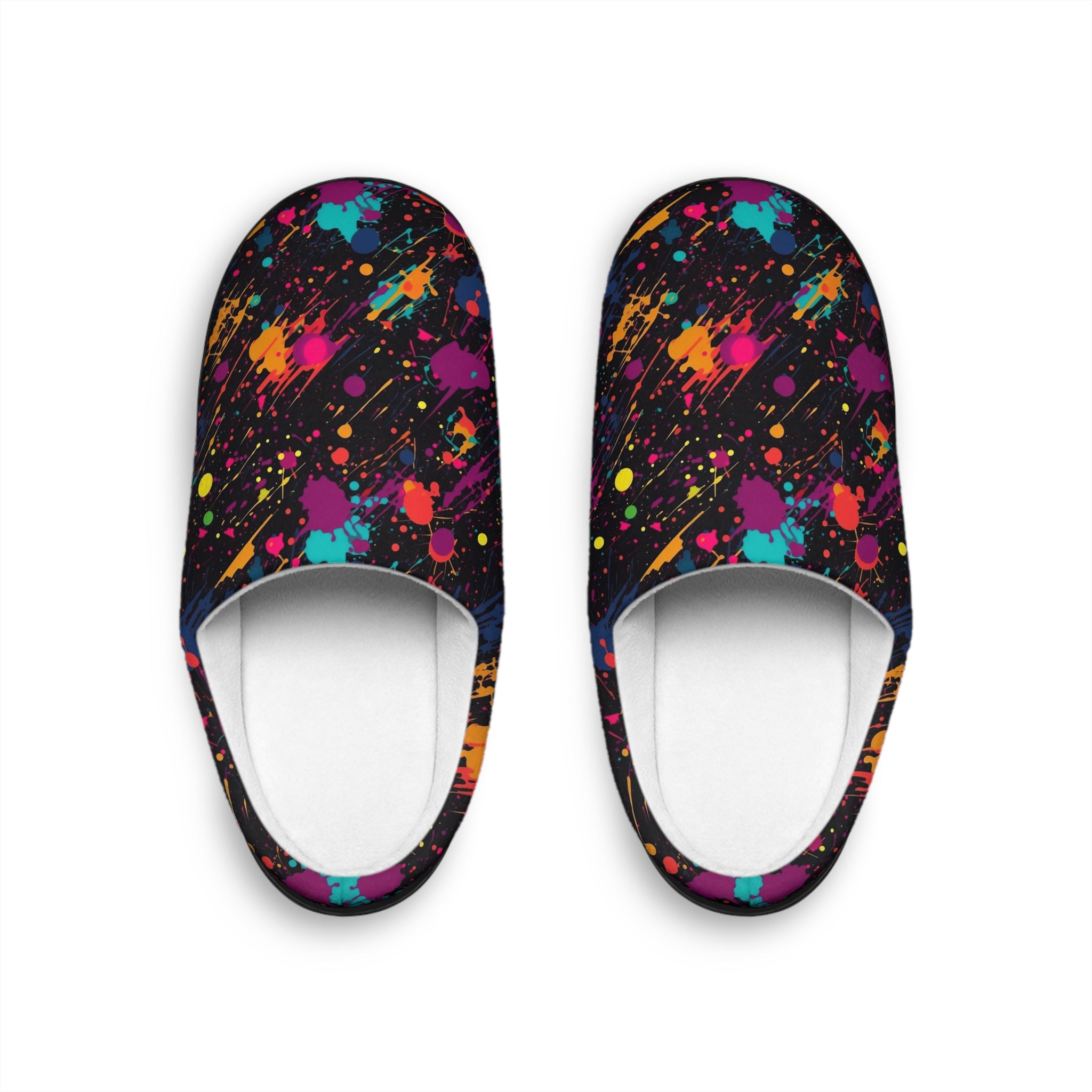 Men's Indoor Slippers (AOP) - Seamless Color Splatter Design 04