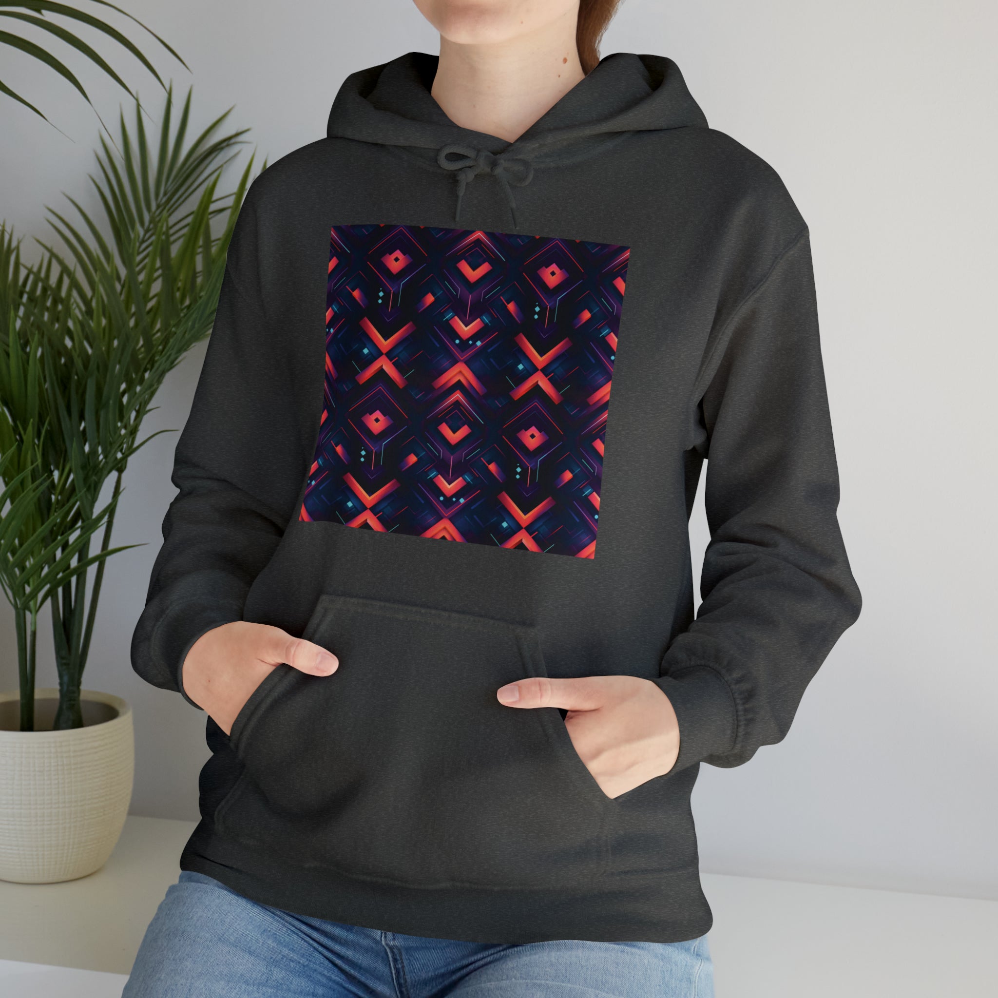 Unisex Heavy Blend™ Hooded Sweatshirt - Abstract Neon Designs 03