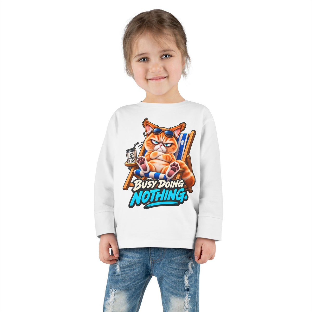Busy doing Nothing - Mildly Feral - Toddler Long Sleeve Tee