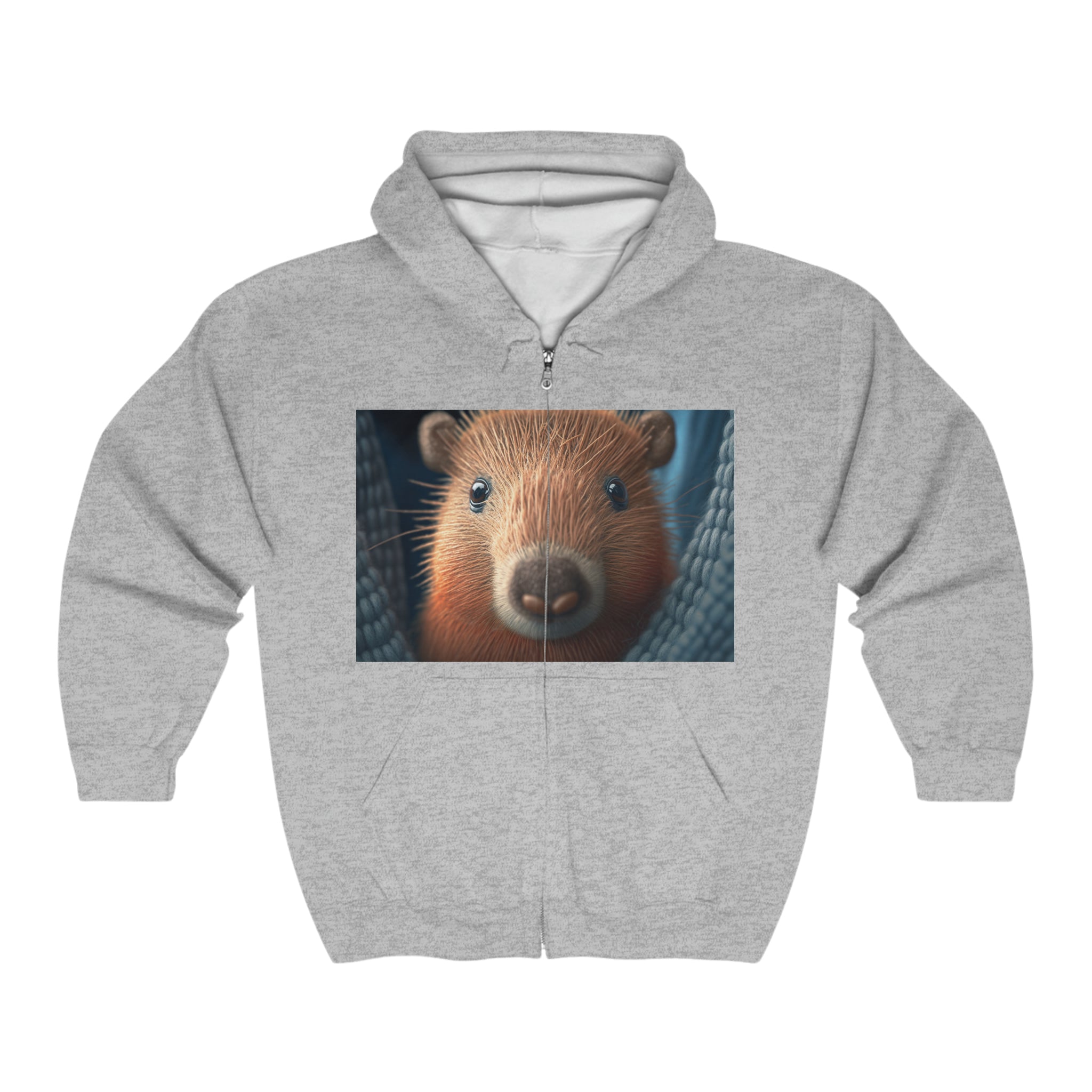 Unisex Heavy Blend™ Full Zip Hooded Sweatshirt - Baby Animals - Capybara