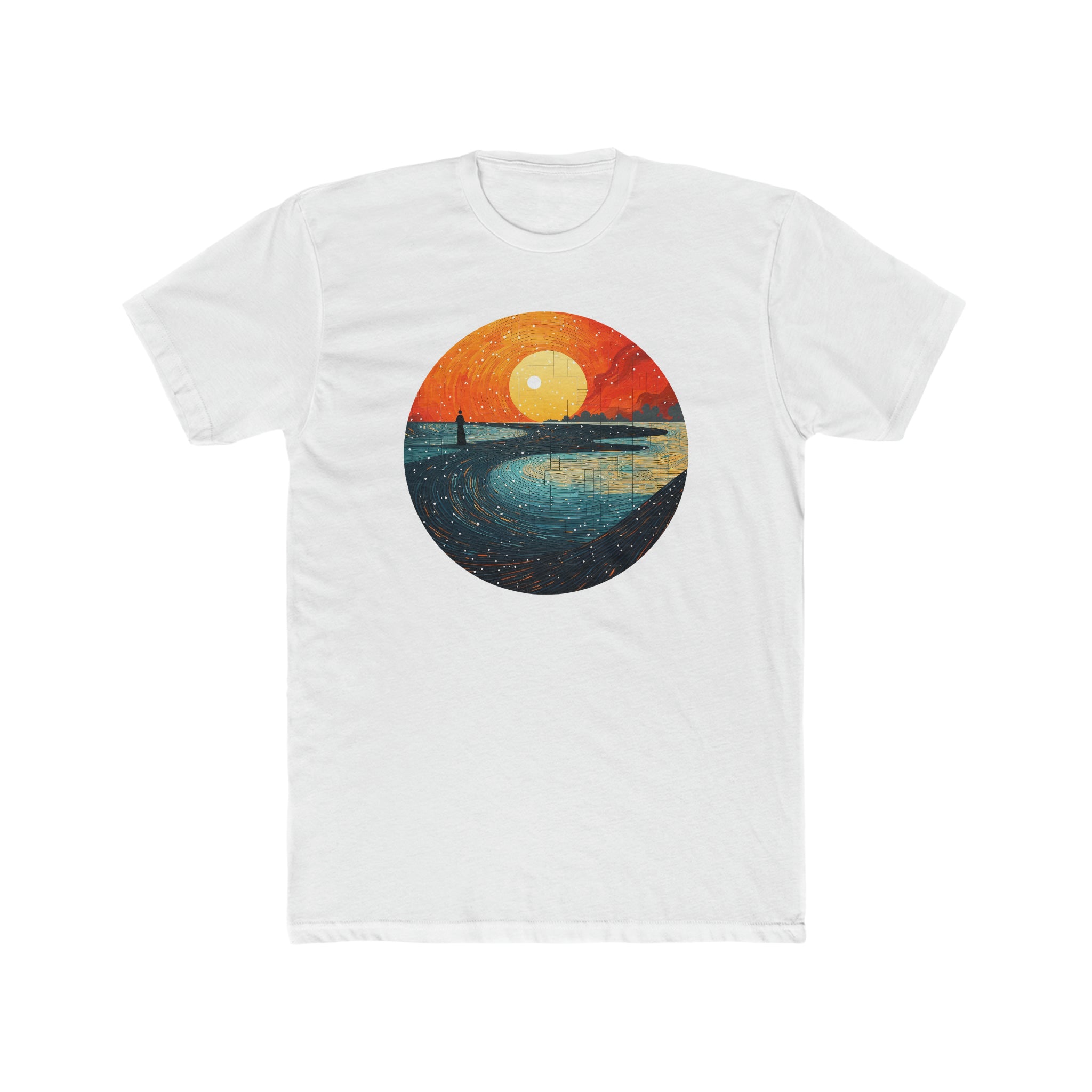 Men's Cotton Crew Tee - Pointillism Designs 02