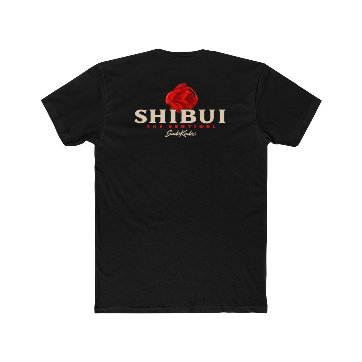 The Sentinel, a Shibui design, on a men's cotton crew tee