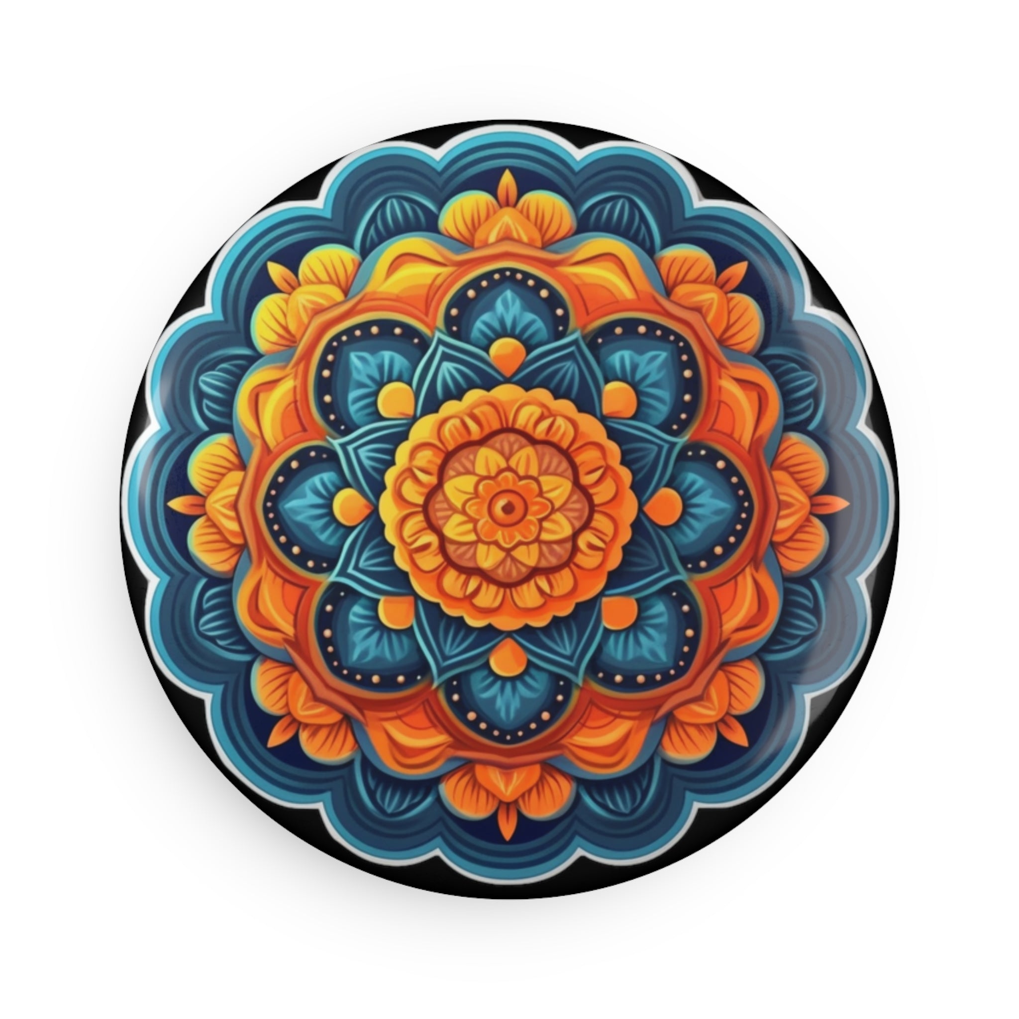 Button Magnet, Round (1 & 10 pcs) - Mandalas 12