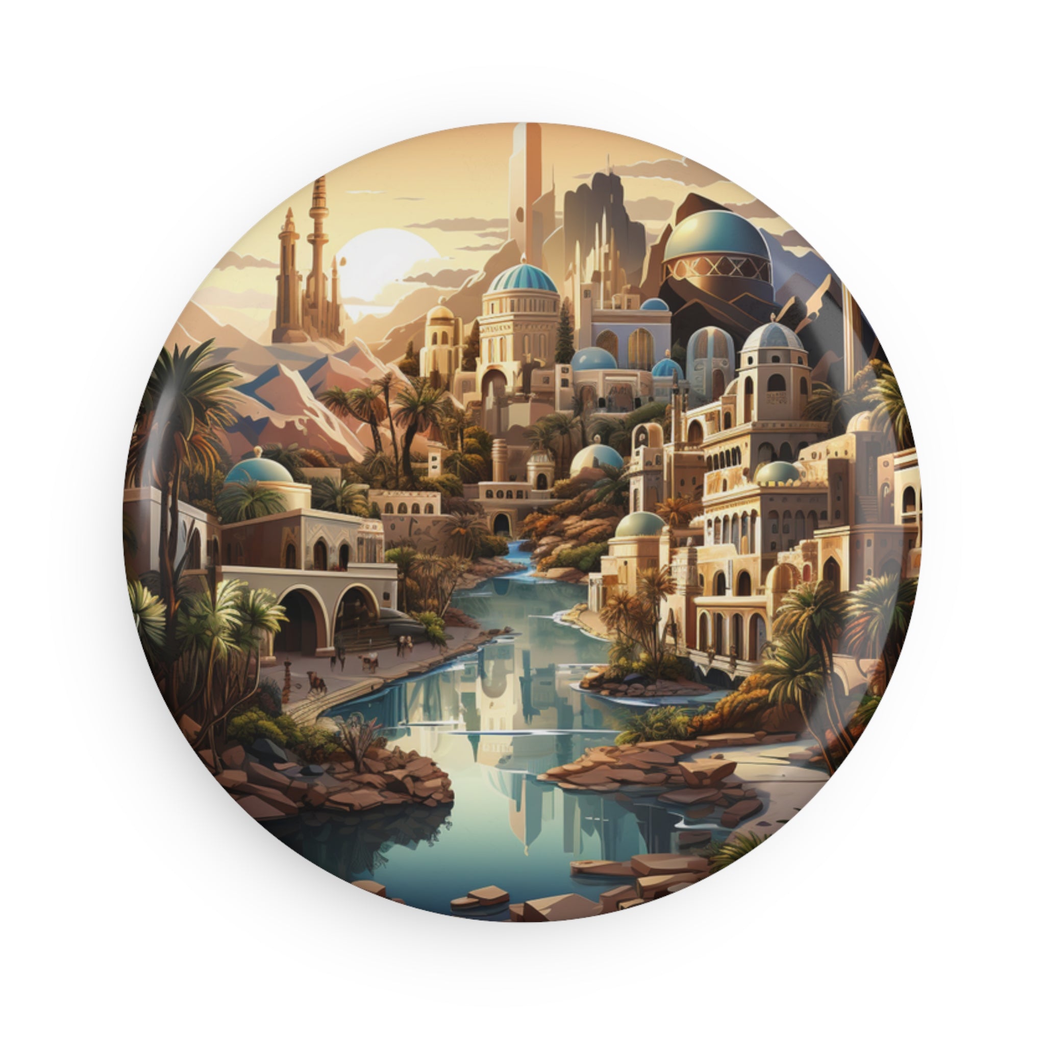 Button Magnet, Round (1 & 10 pcs) - Isometric City Designs 09