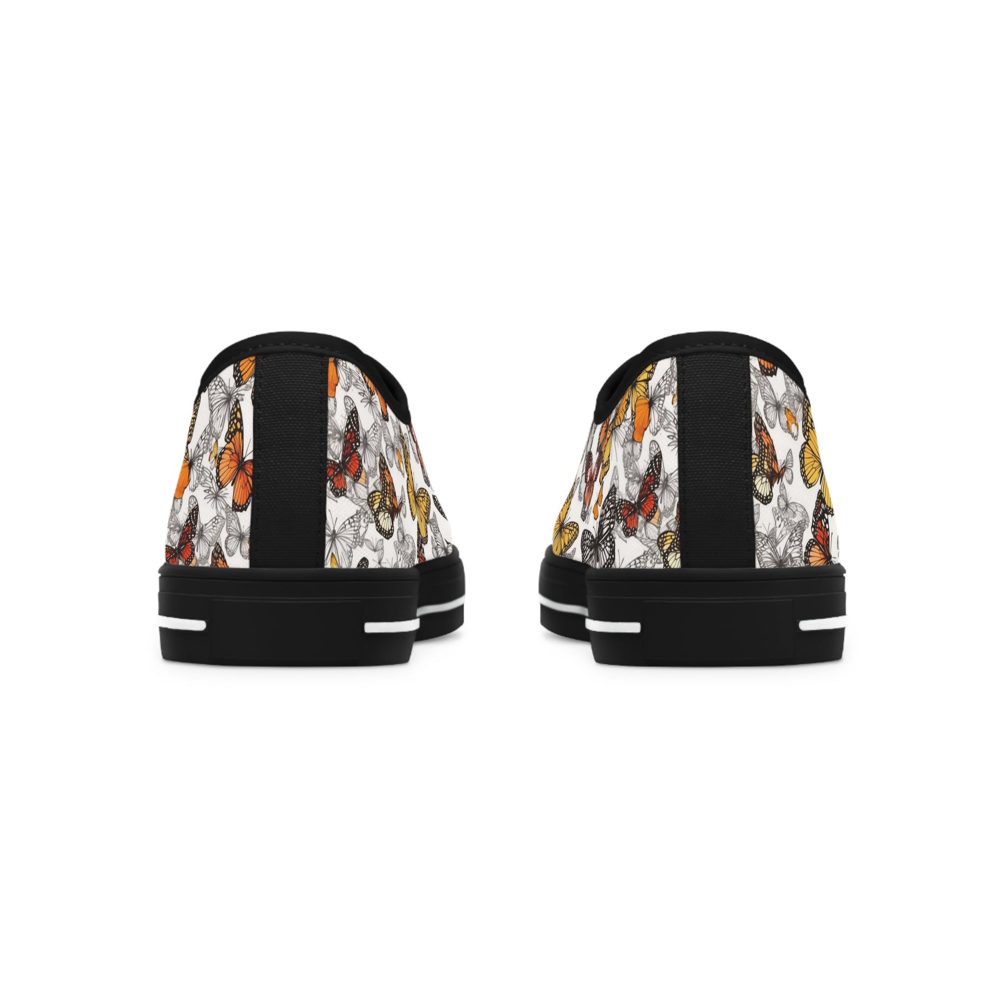 Women's Low Top Sneakers (AOP) - Seamless Butterfly Designs 04