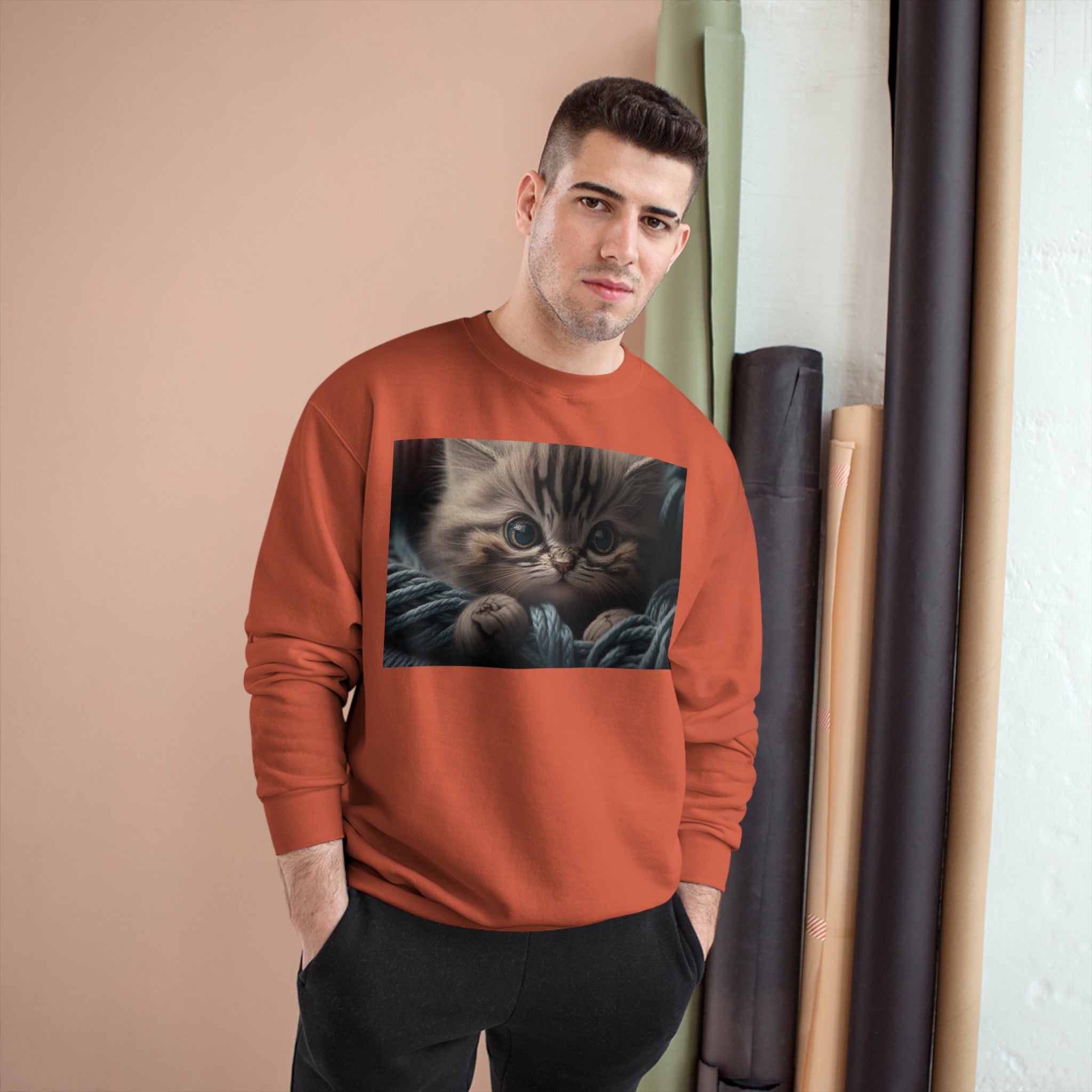 Champion Sweatshirt - Knit Animals, Kitten