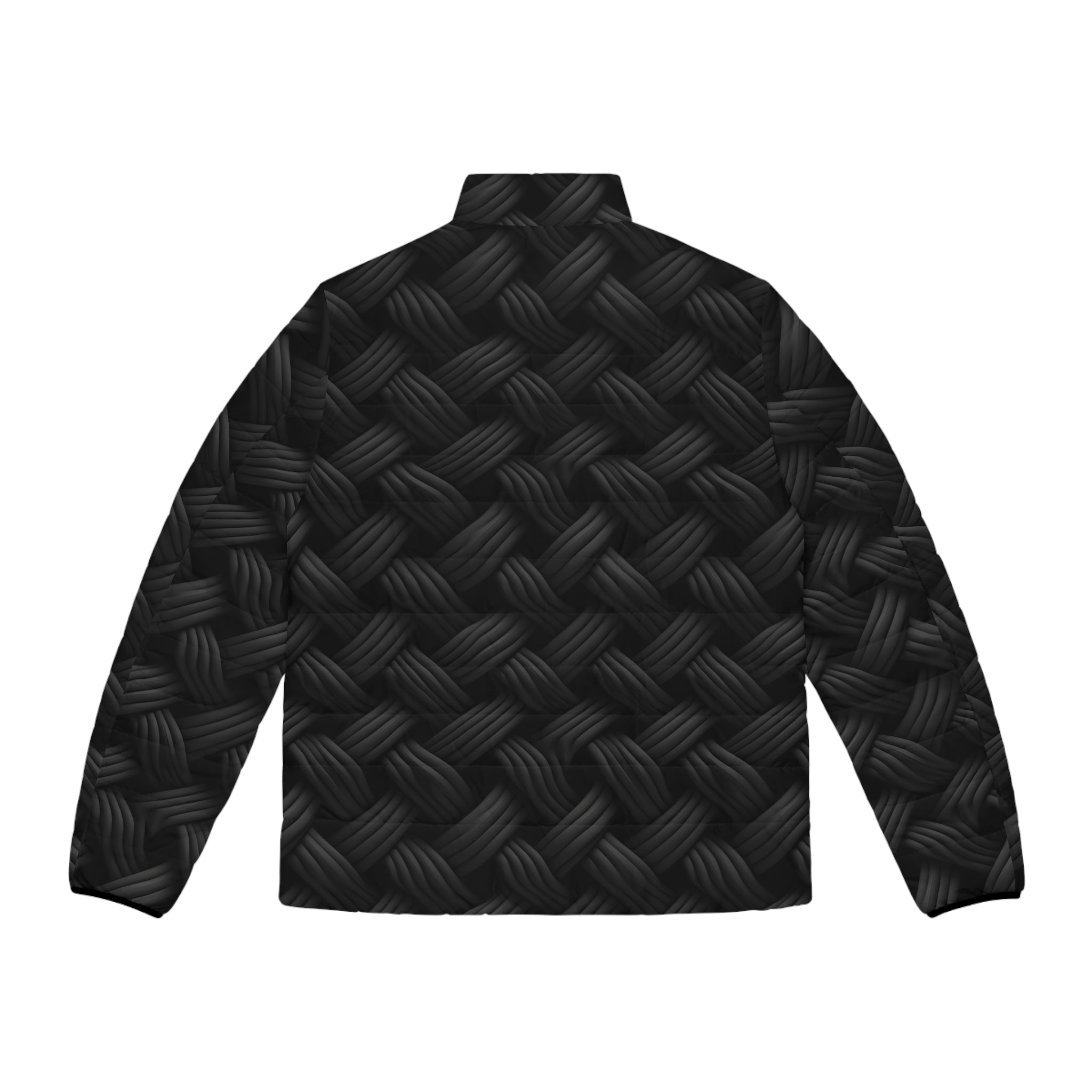 Men's Puffer Jacket (AOP) - Black Noir Designs 05