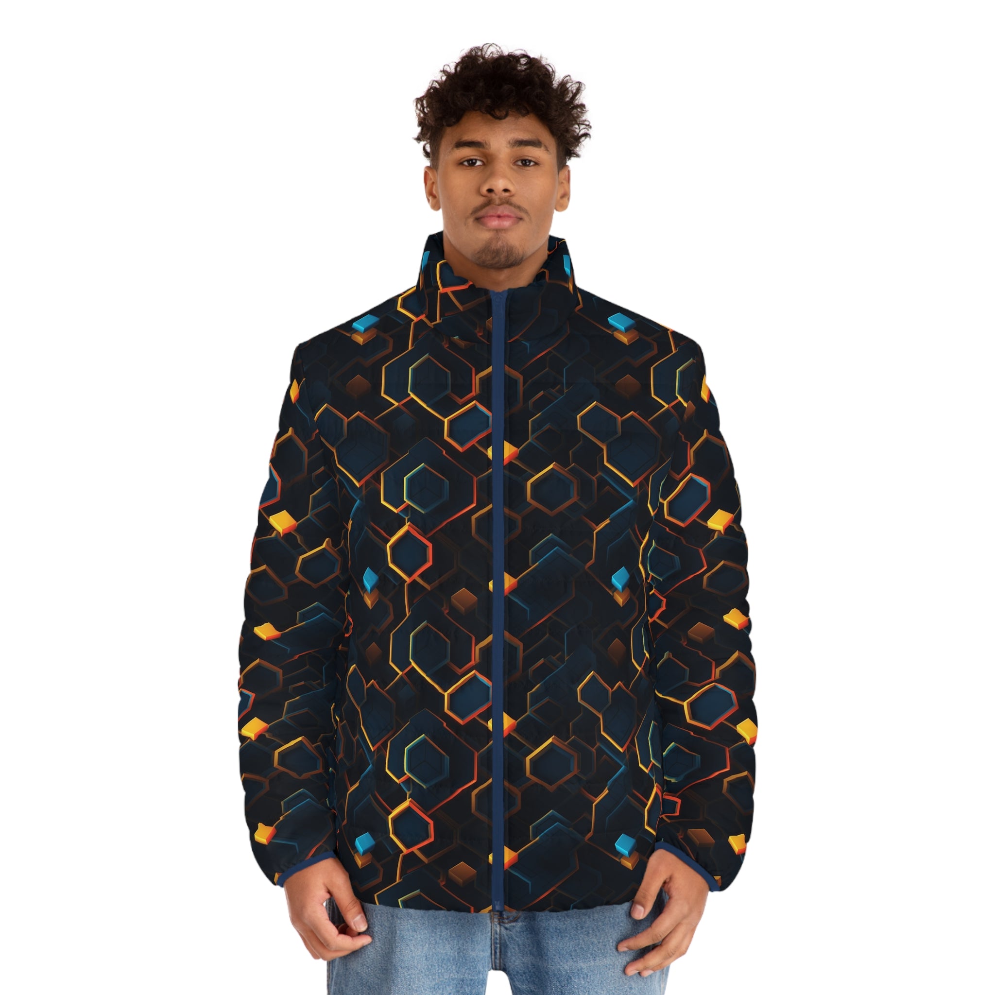 Men's Puffer Jacket (AOP) - Abstract Designs 01