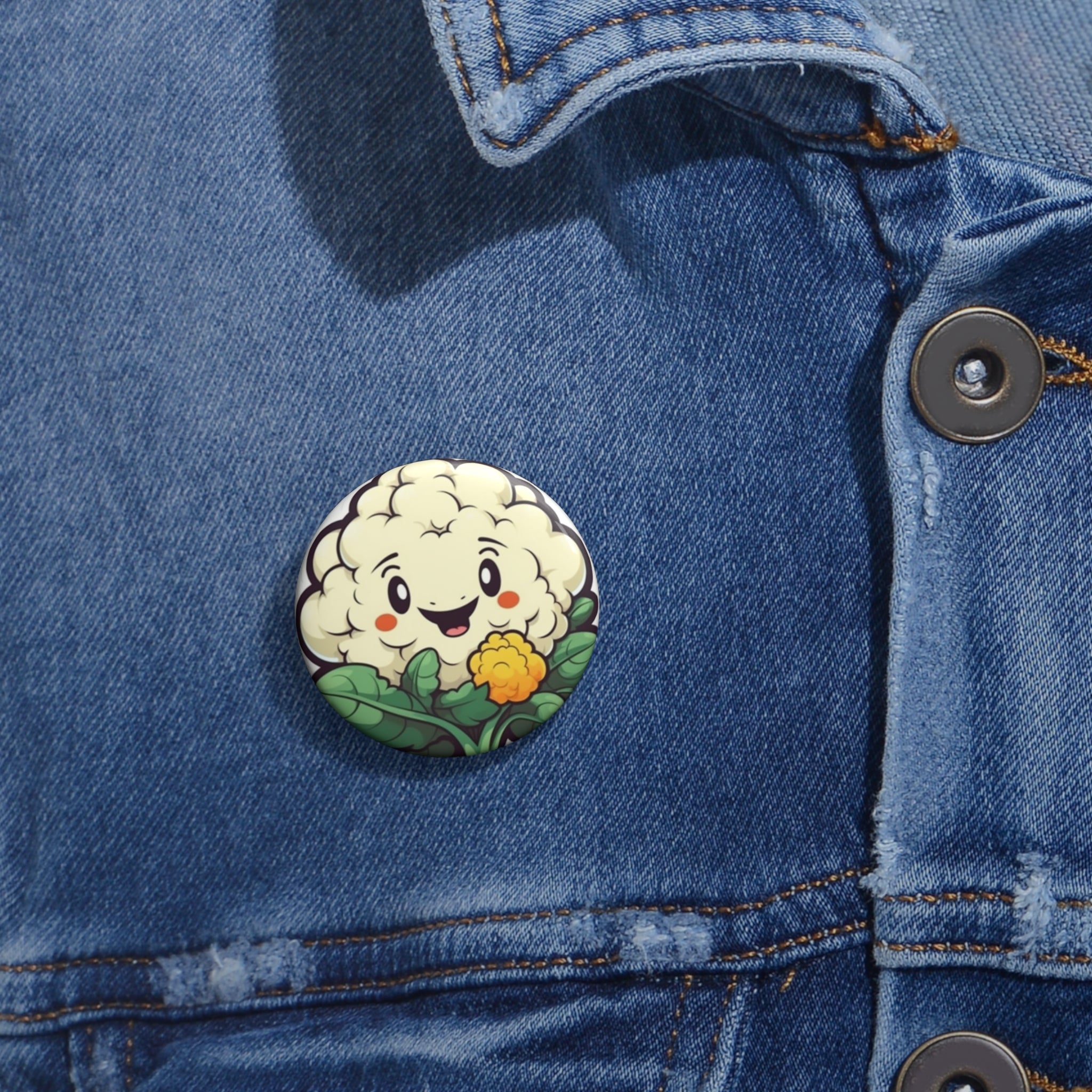 Custom Pin Buttons - Cauliflower