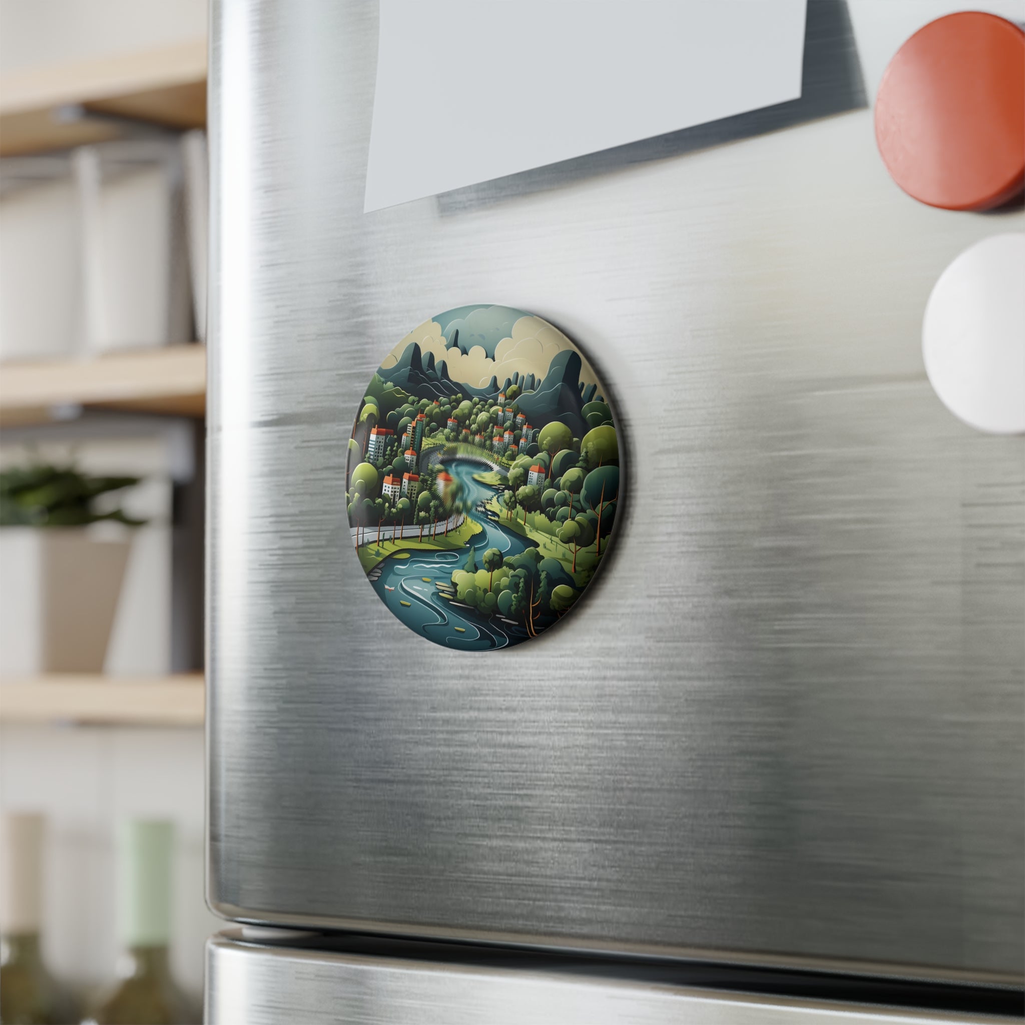 Button Magnet, Round (1 & 10 pcs) - Isometric City Designs 14