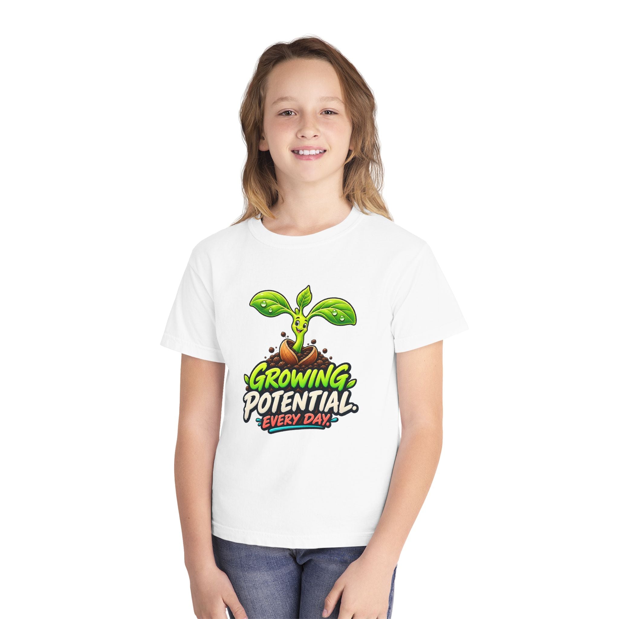 Youth Midweight Cotton Tee - Growing Seedling