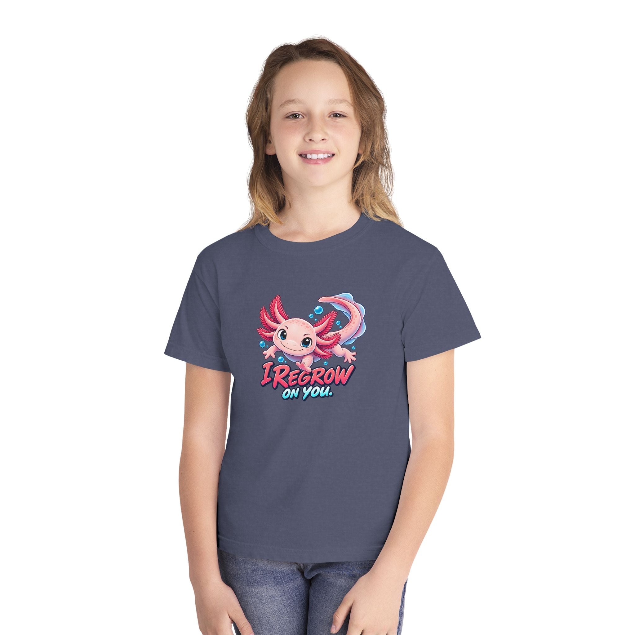 Youth Midweight Cotton Tee - Axolotl