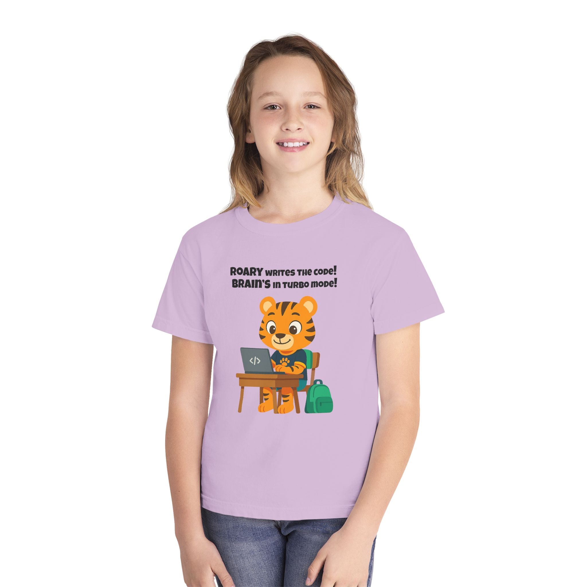 Youth Midweight Cotton Tee - Roary's Coding Time