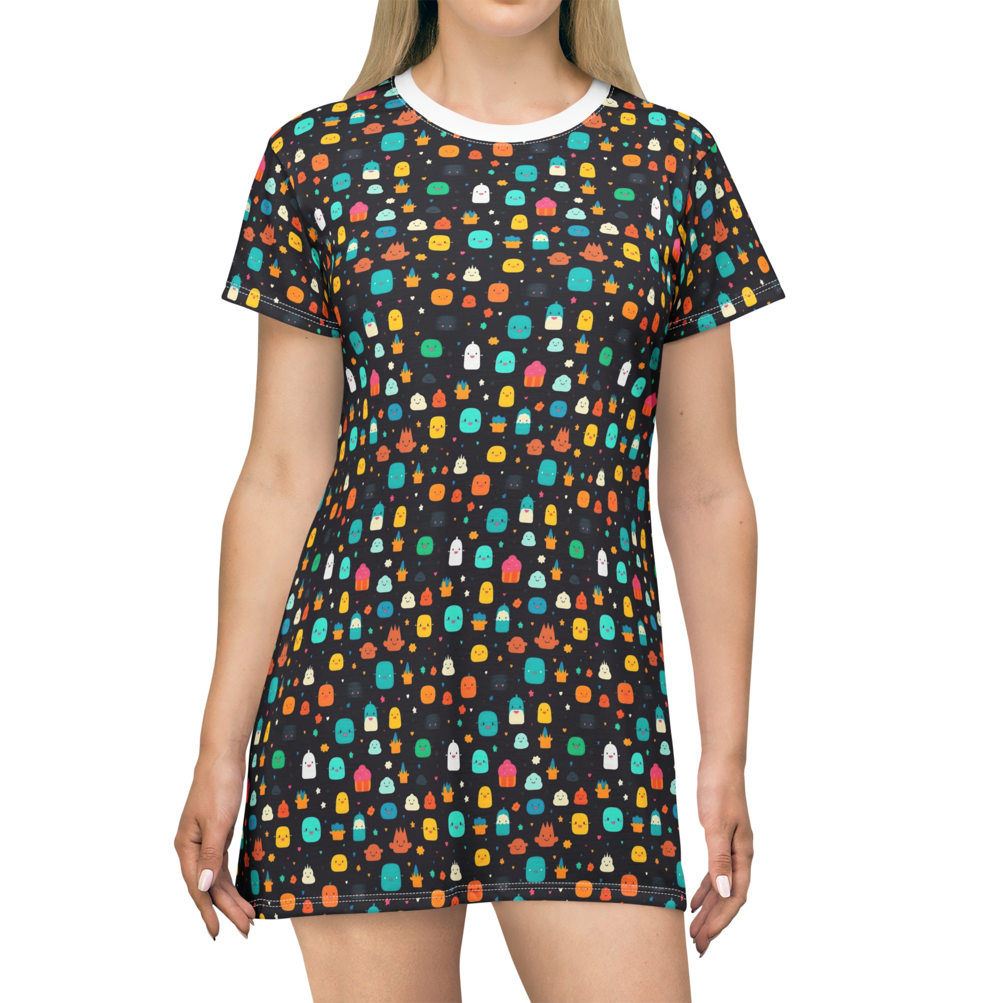 T-Shirt Dress (AOP) - Adorable Seamless Design 10