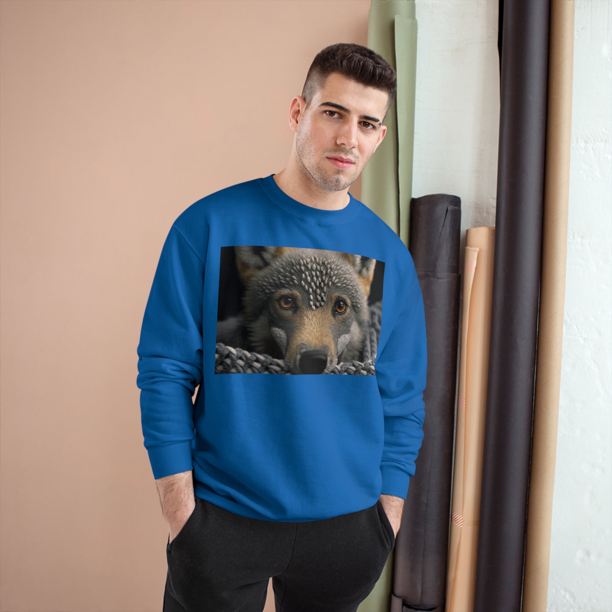Champion Sweatshirt - Knit Animals, Wolf Pup