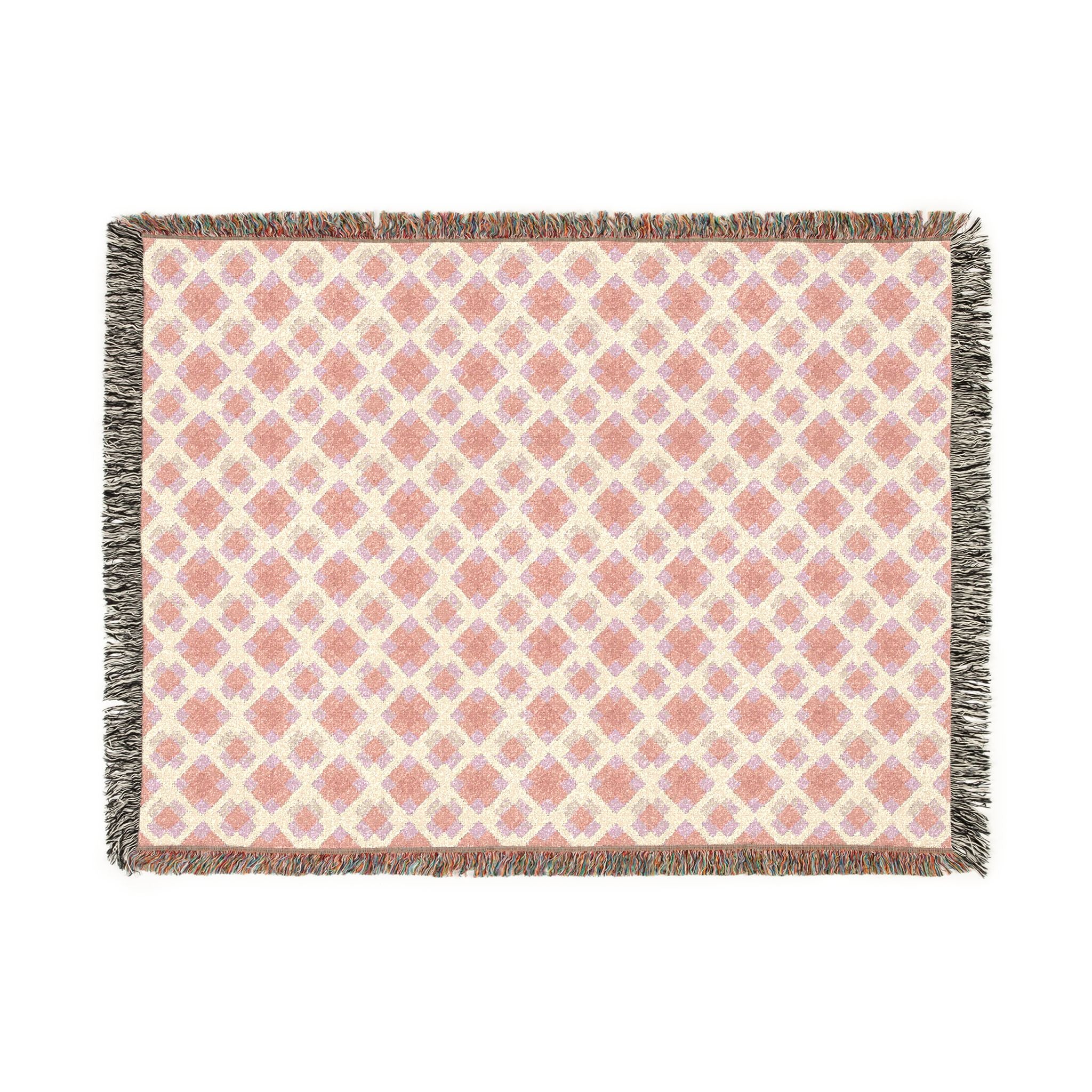 Woven Throw Blanket — Reversible Cozy Check Pattern for Living Room & Cabin - Design 02