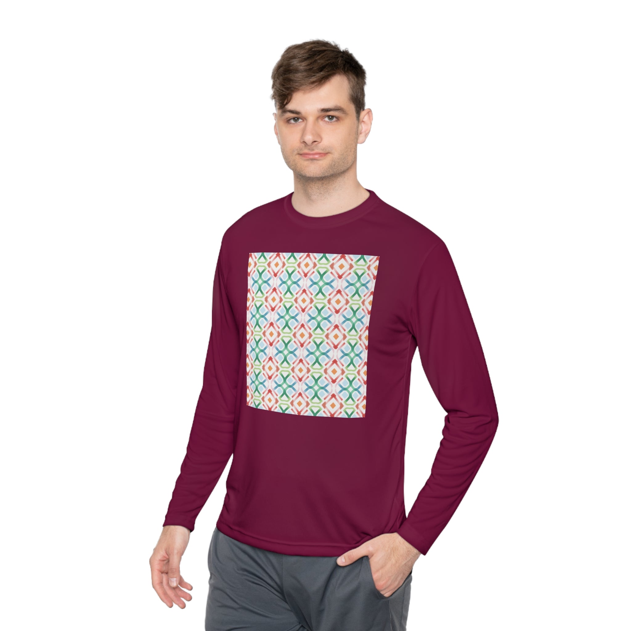 Unisex Lightweight Long Sleeve Tee (AOP) - Abstract Designs 09