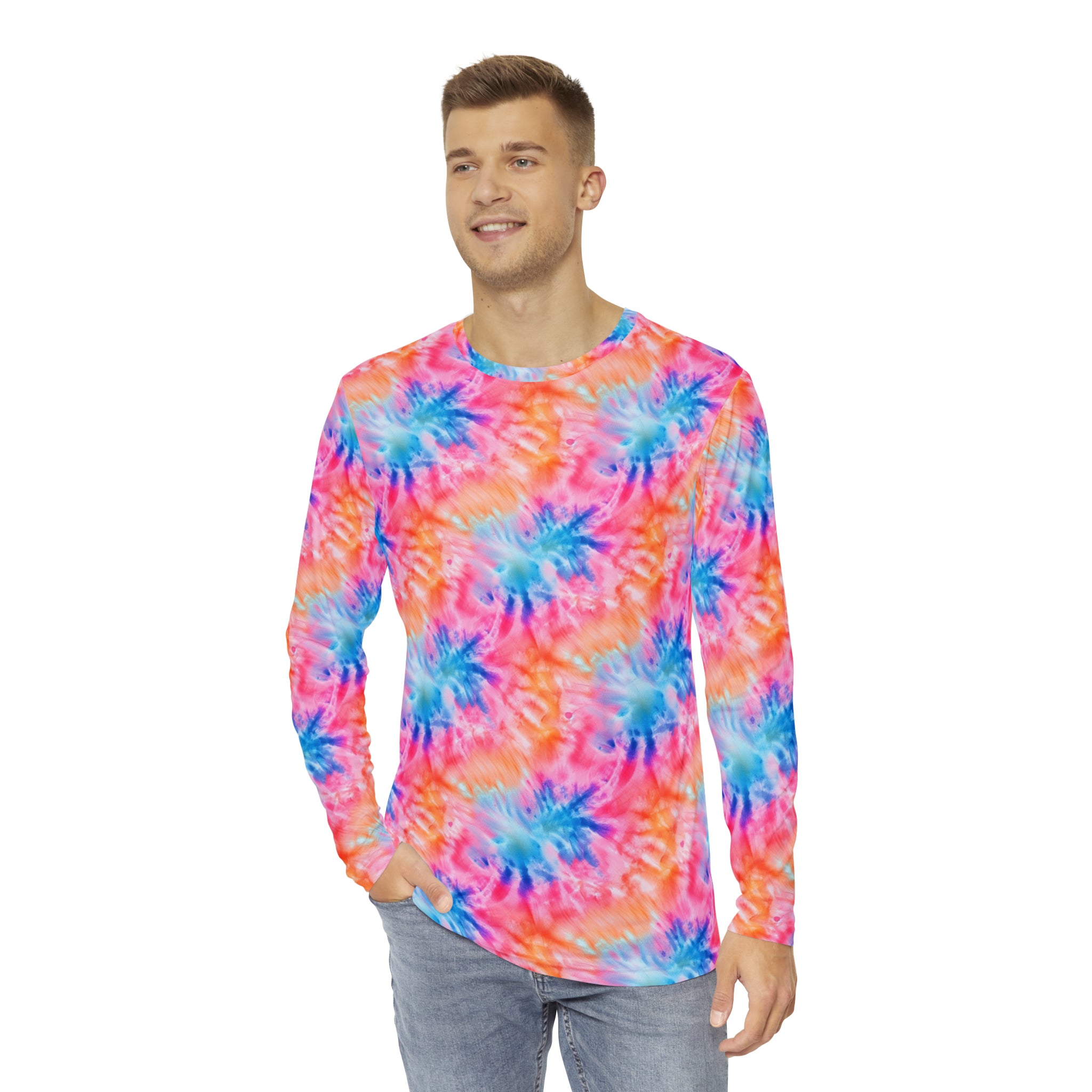 Men's Long Sleeve Shirt (AOP) - Tie Dye Designs 01