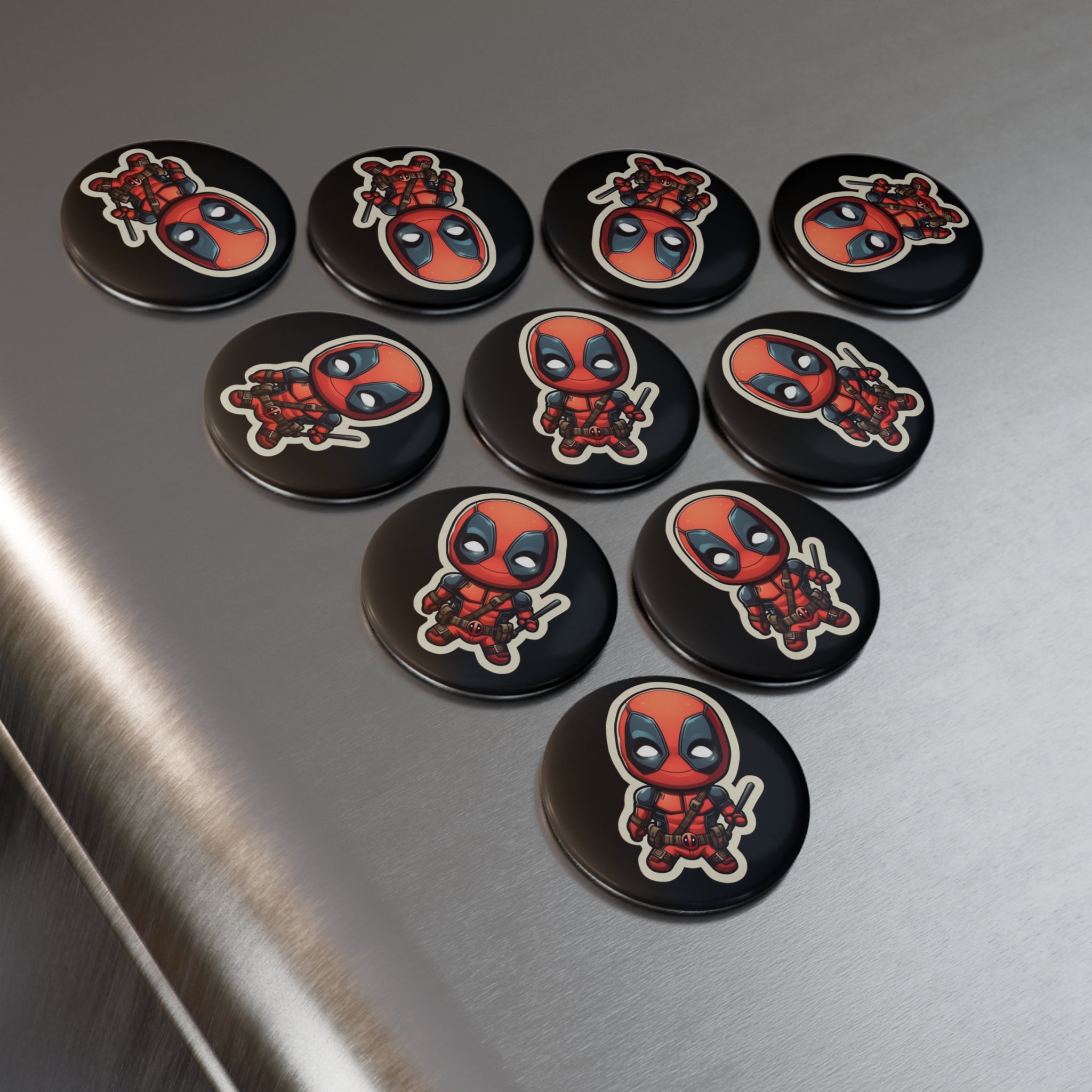 Button Magnet, Round (1 & 10 pcs) - Baby Deadpool 01