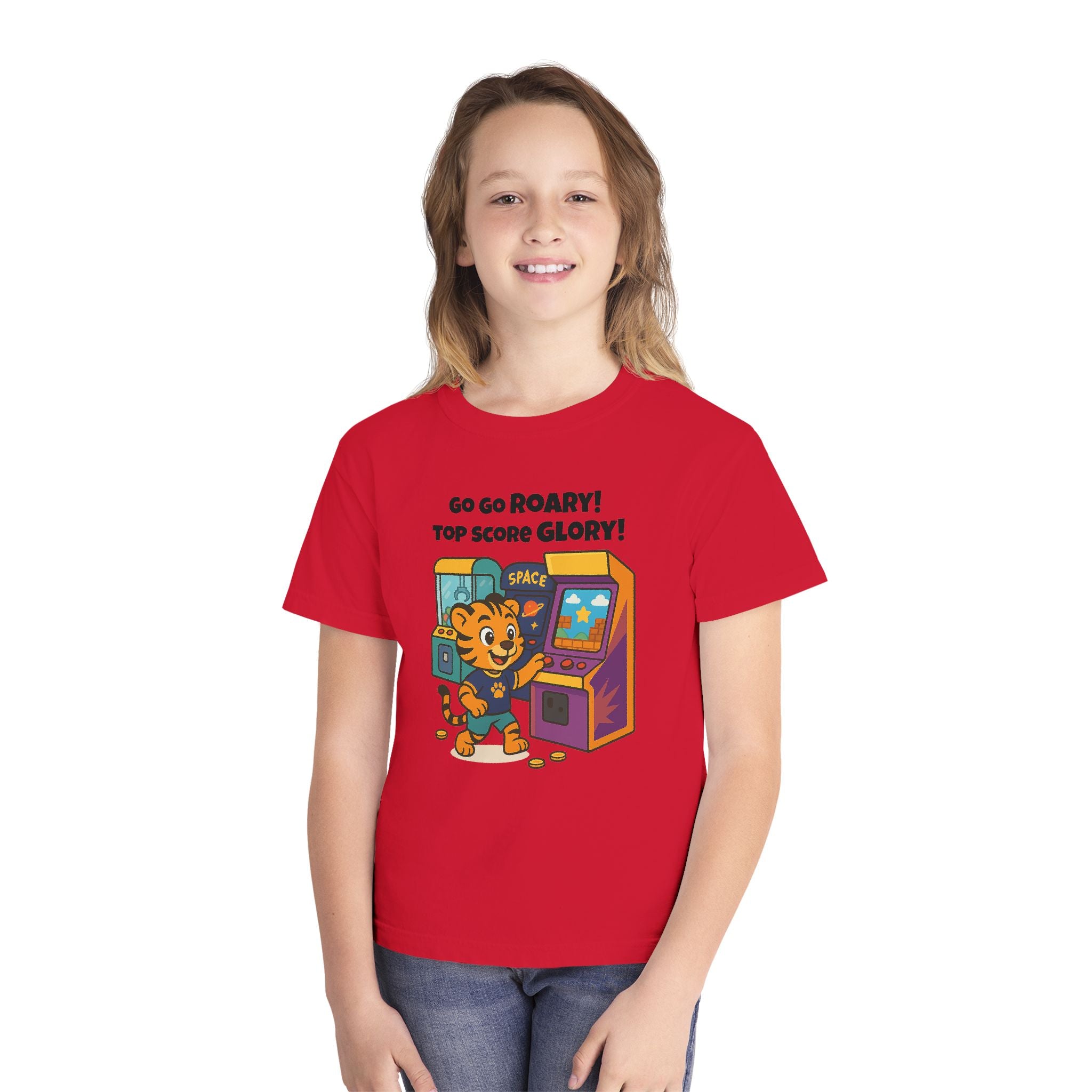 Youth Midweight Cotton Tee - Roary's Adventures at the Arcade