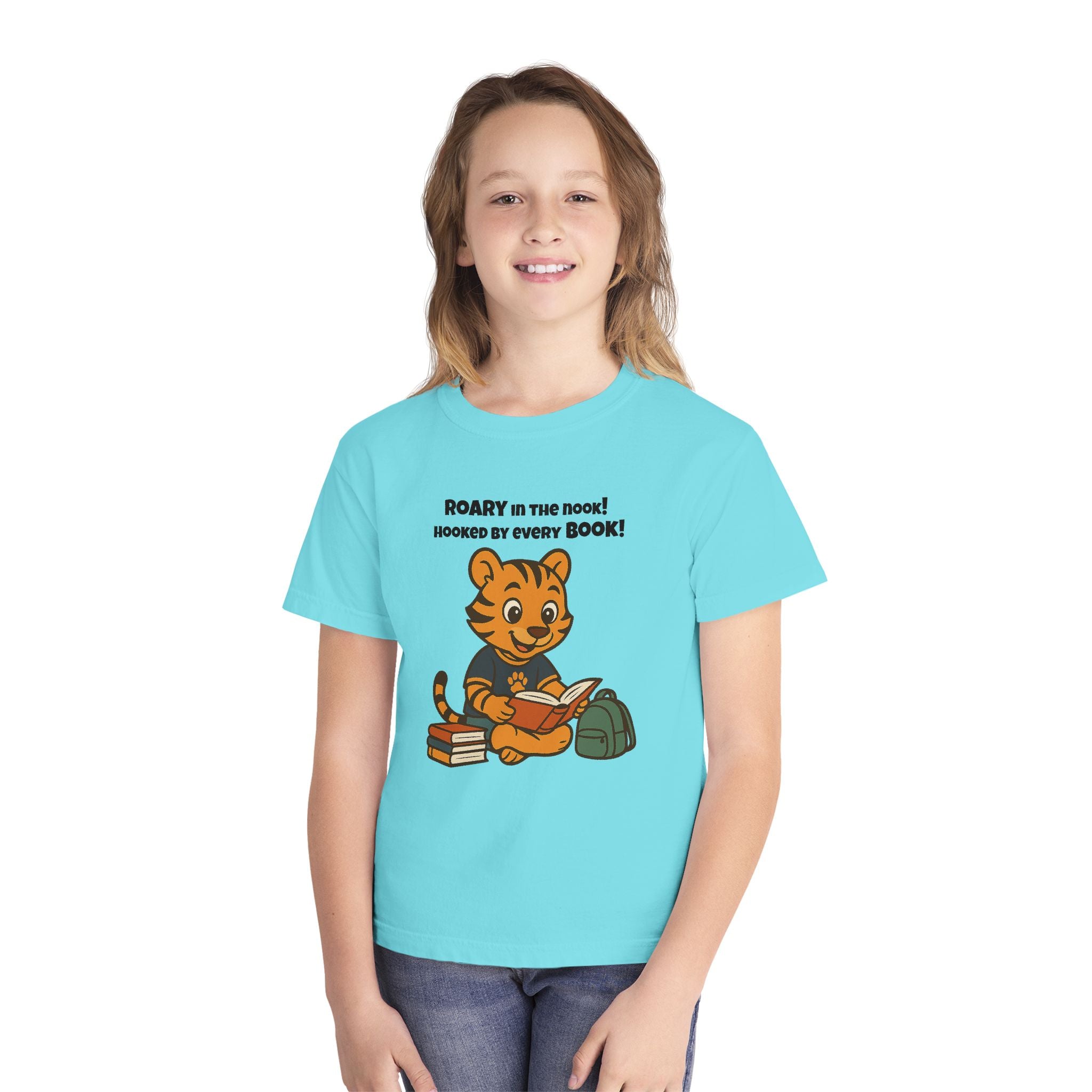 Youth Midweight Cotton Tee - Roary's Adventures in the Library