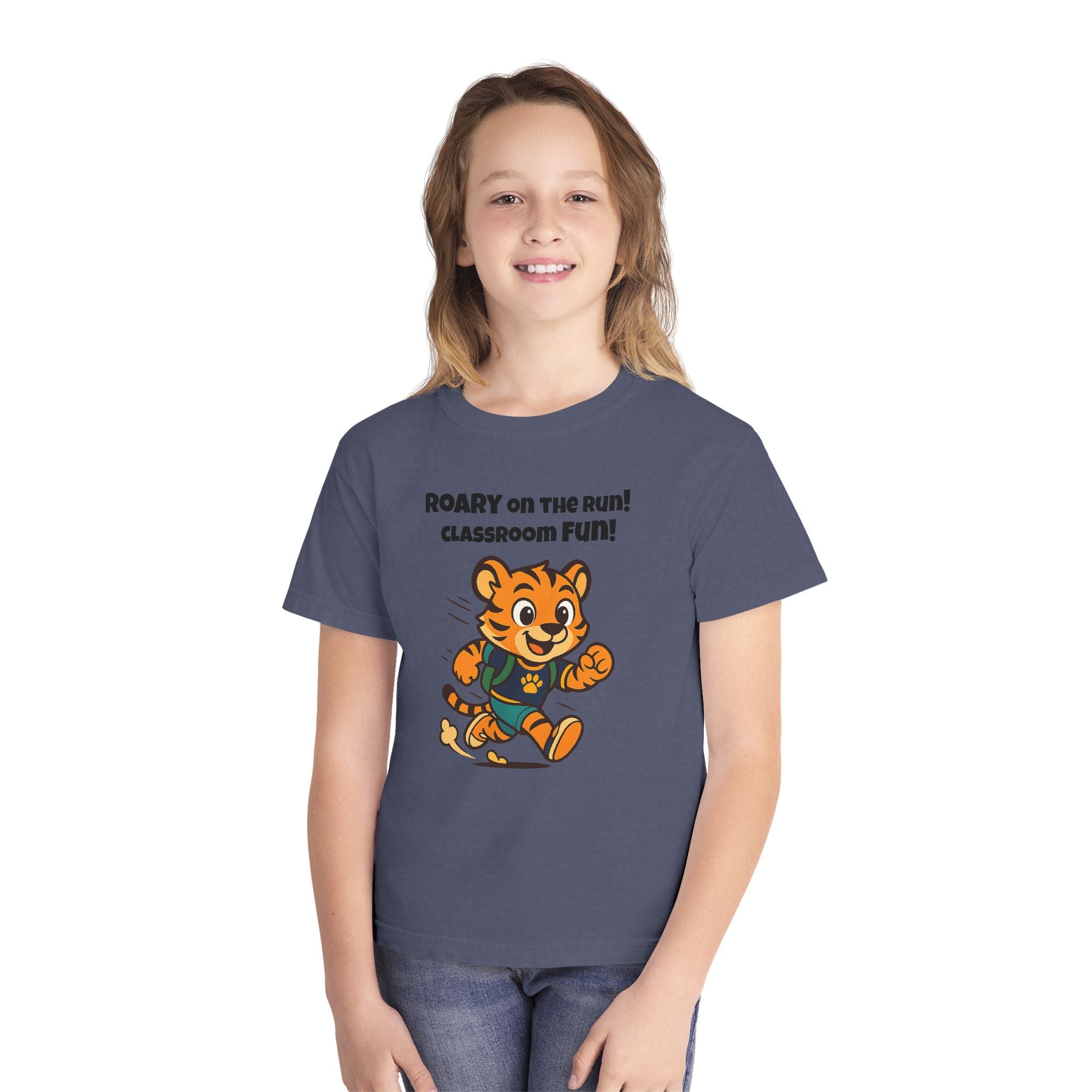 Youth Midweight Cotton Tee - Roary's Dash to School