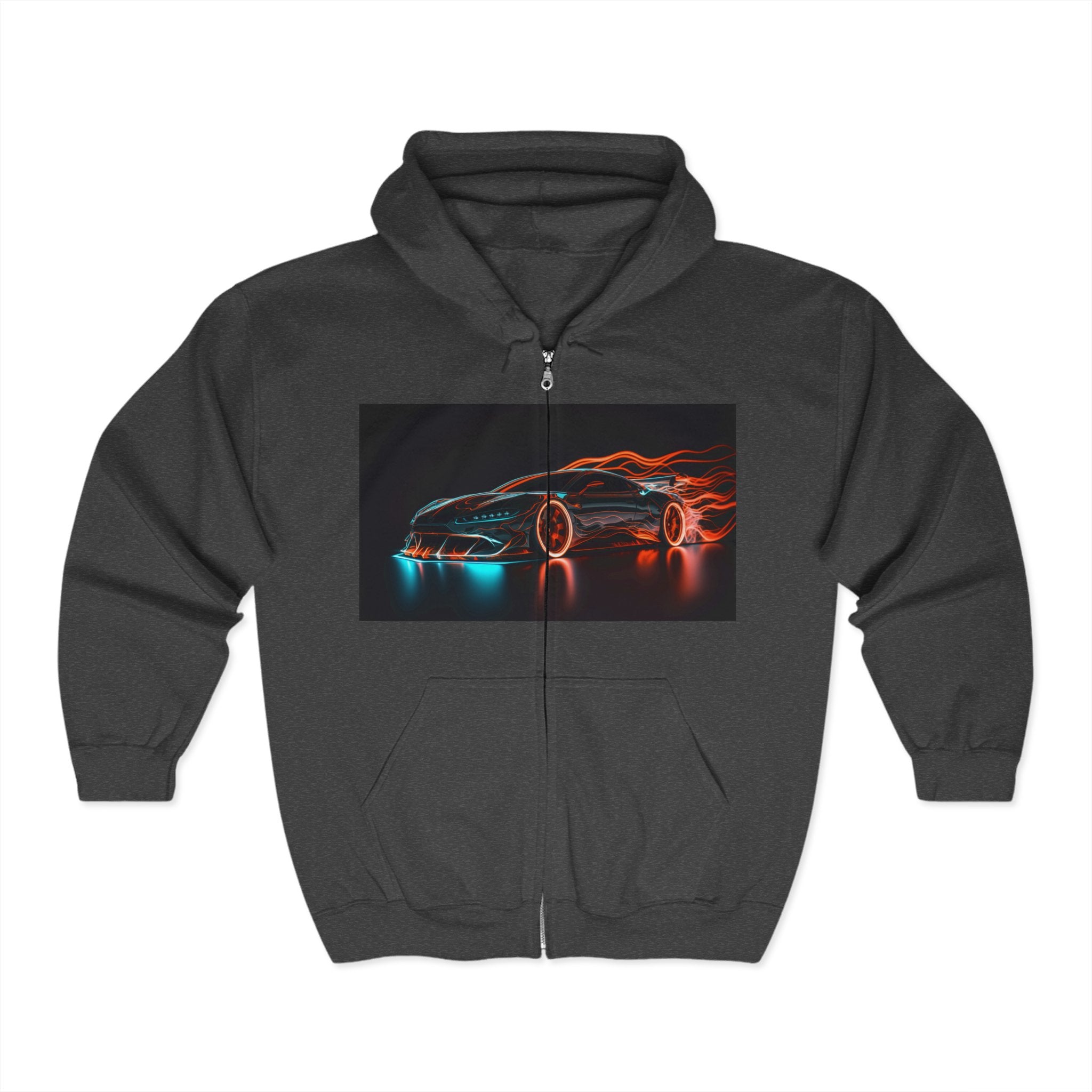 Unisex Heavy Blend™ Full Zip Hooded Sweatshirt - Neon Car 10