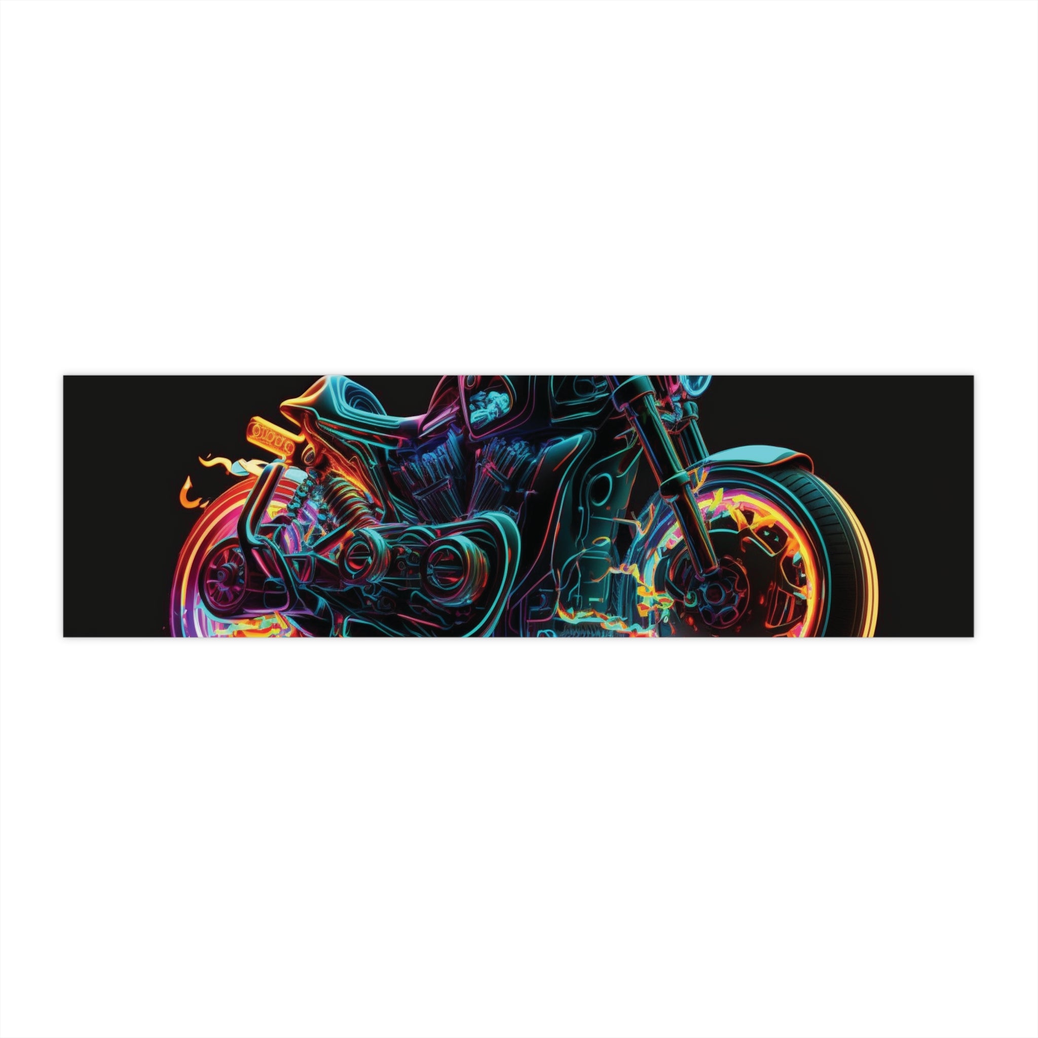 Bumper Stickers - Neon Motorcycle Design 10