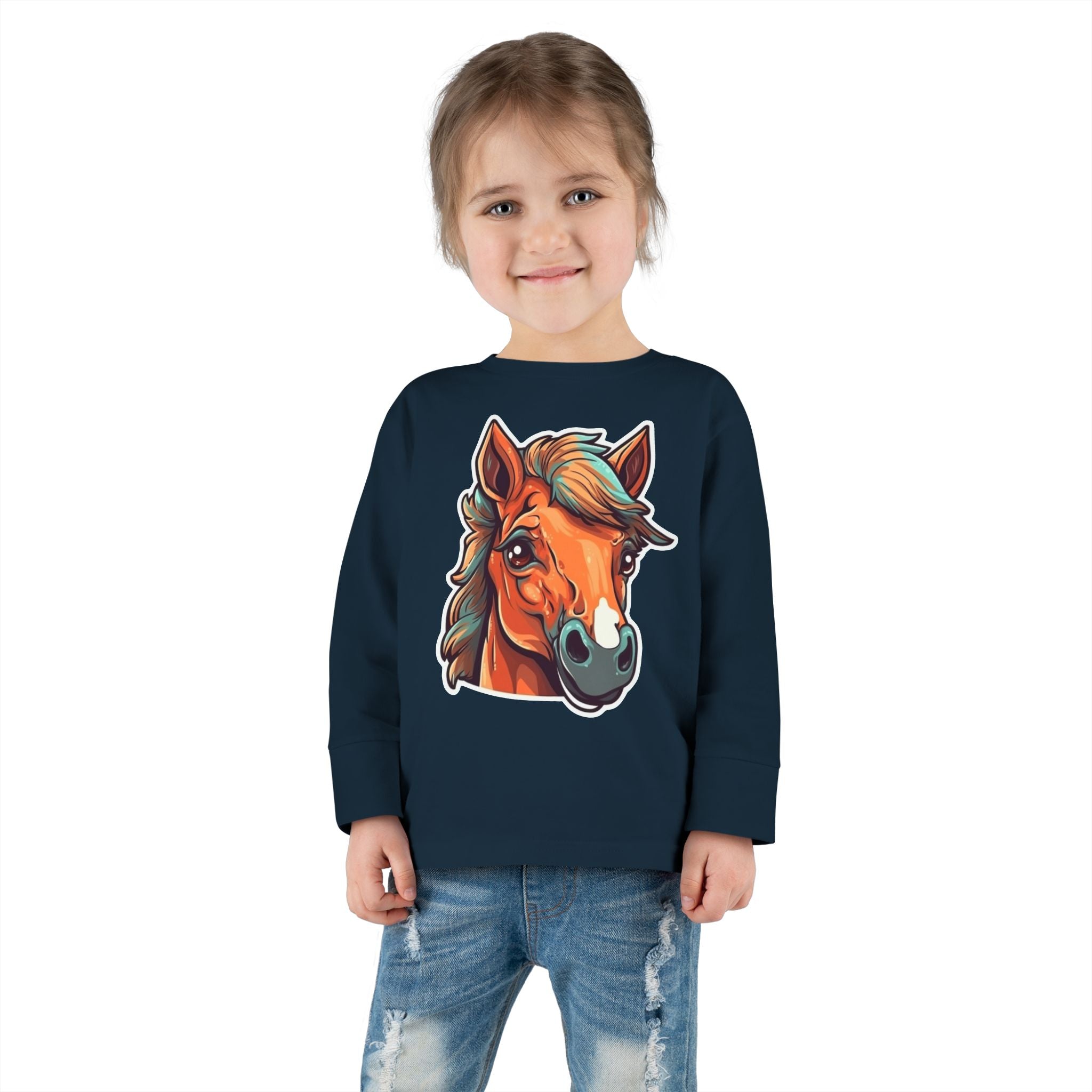 Toddler Long Sleeve Tee - Horse Foal