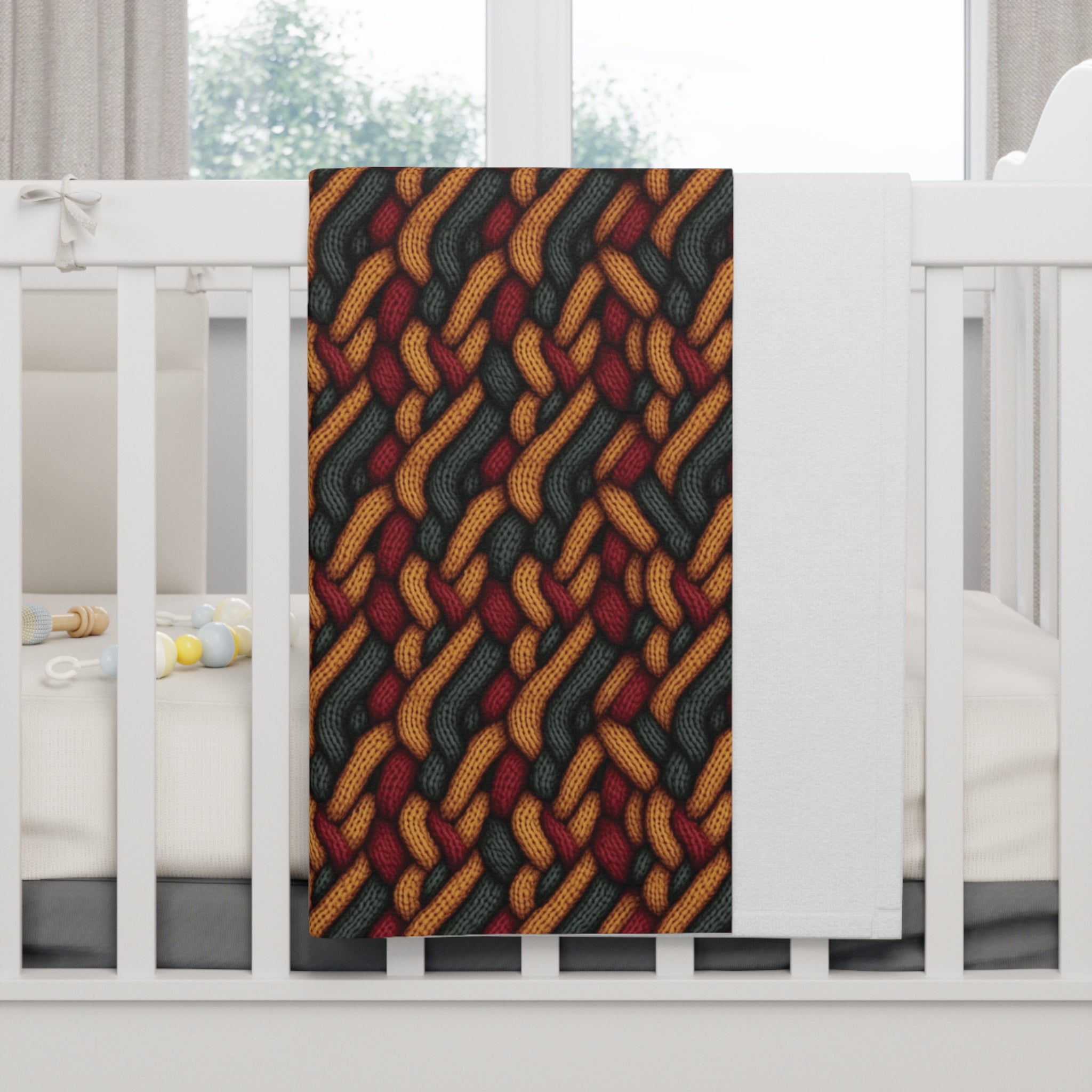 Soft Fleece Baby Blanket (AOP) - Seamless Knit Art 05
